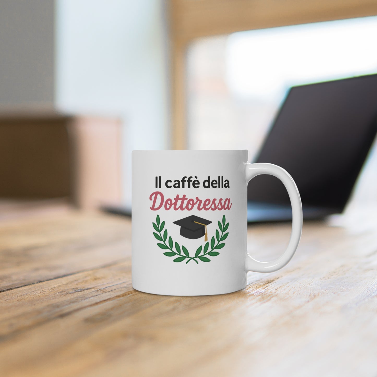 Graduation Coffee Mug - "Il caffè della Dottoressa" Italian Doctorate Gift