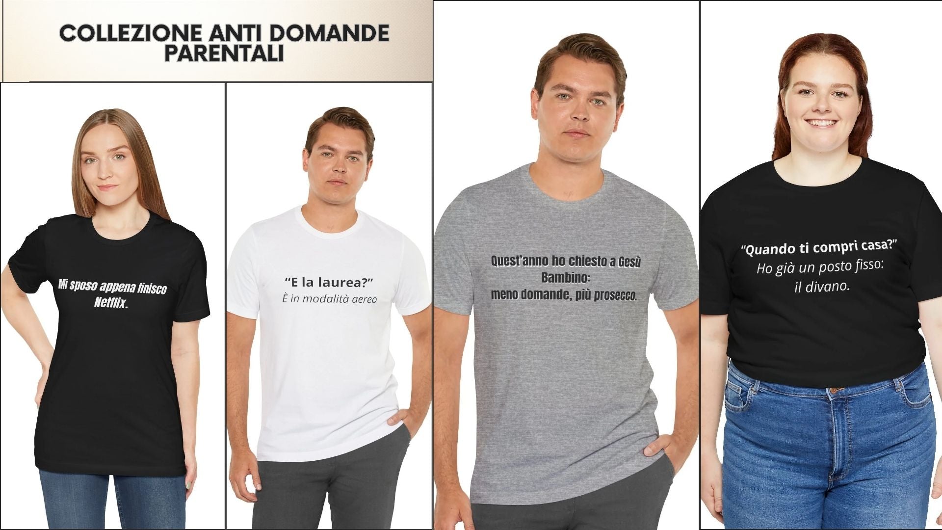 TSHIRT IRONICHE SU CLASSICHE DOMANDE DEI PARENTI DURANTE LE FESTIVITA'