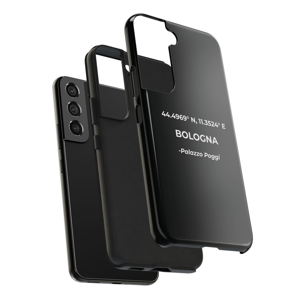 Cover Tough Bologna Originale "RADICI" | Custodia Protettiva con Coordinate, Idea Regalo per iPhone & Samsung