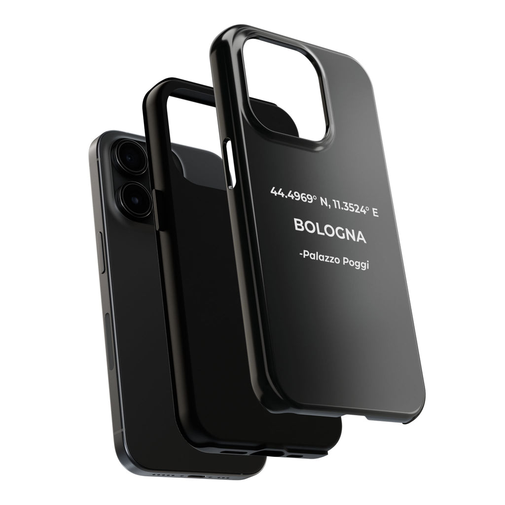 Cover Tough Bologna Originale "RADICI" | Custodia Protettiva con Coordinate, Idea Regalo per iPhone & Samsung