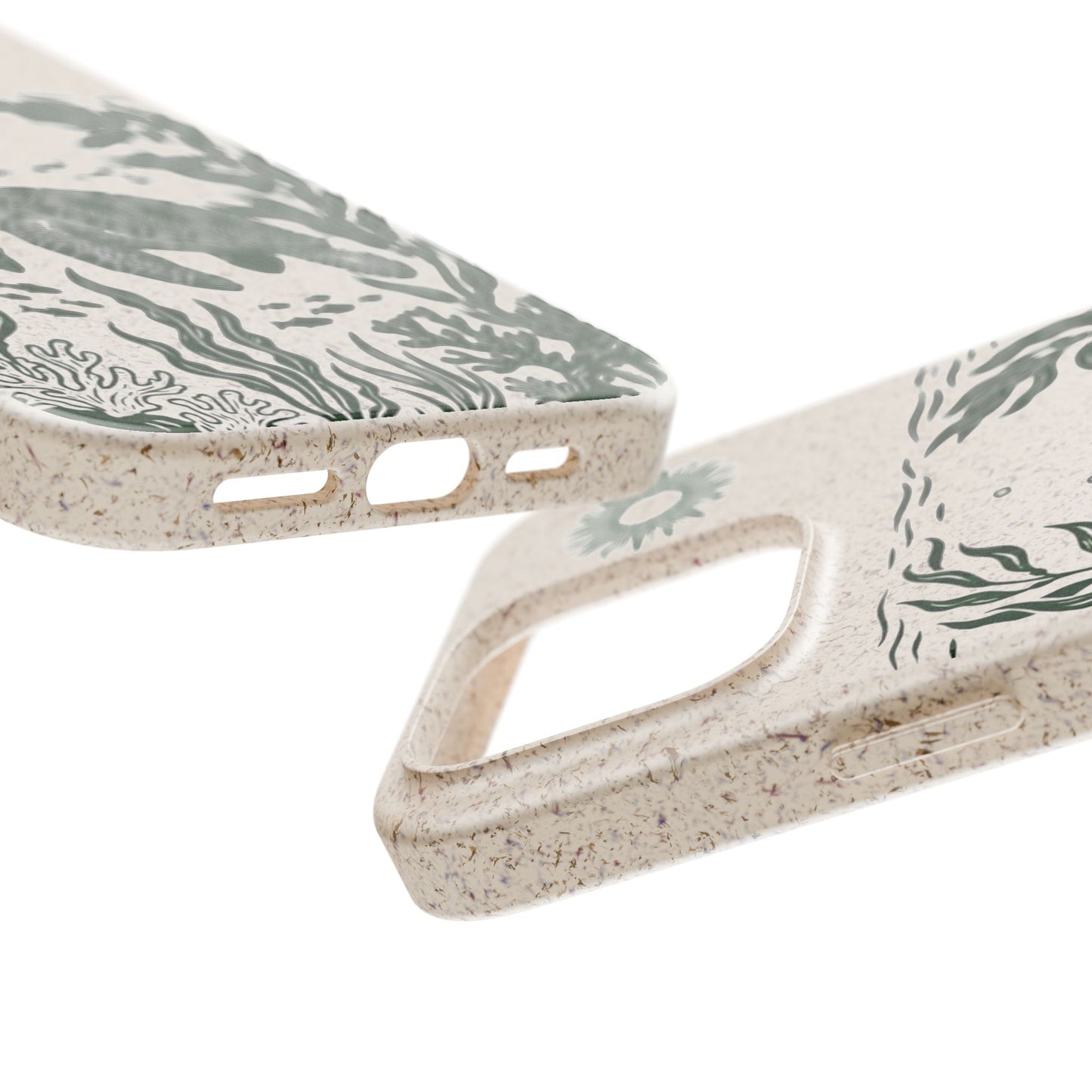 Cover Bio Originale per iPhone "Tartaruga & Sole" - Custodia Eco in Bambù & PLA