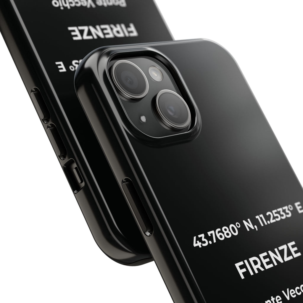 Cover Tough Firenze Originale "RADICI" | Custodia Protettiva con Coordinate, Idea Regalo per iPhone & Samsung