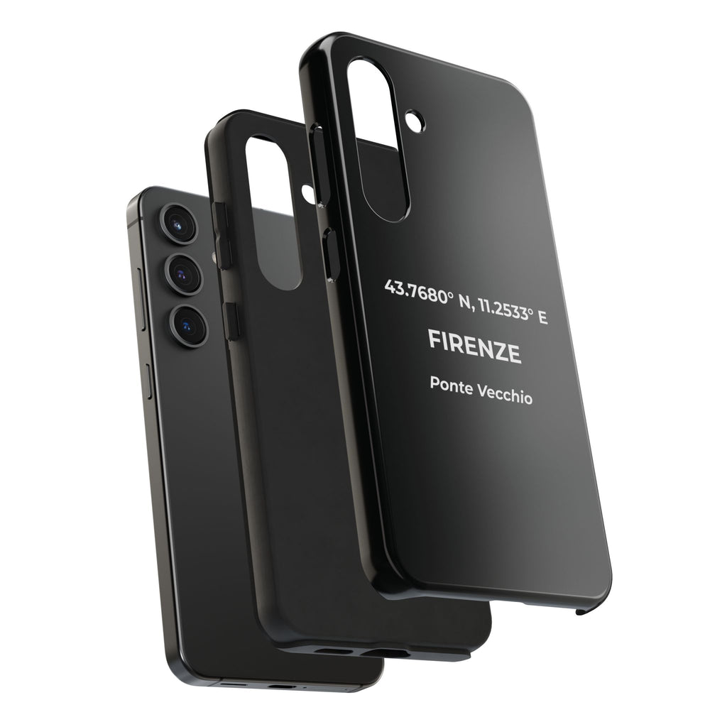 Cover Tough Firenze Originale "RADICI" | Custodia Protettiva con Coordinate, Idea Regalo per iPhone & Samsung