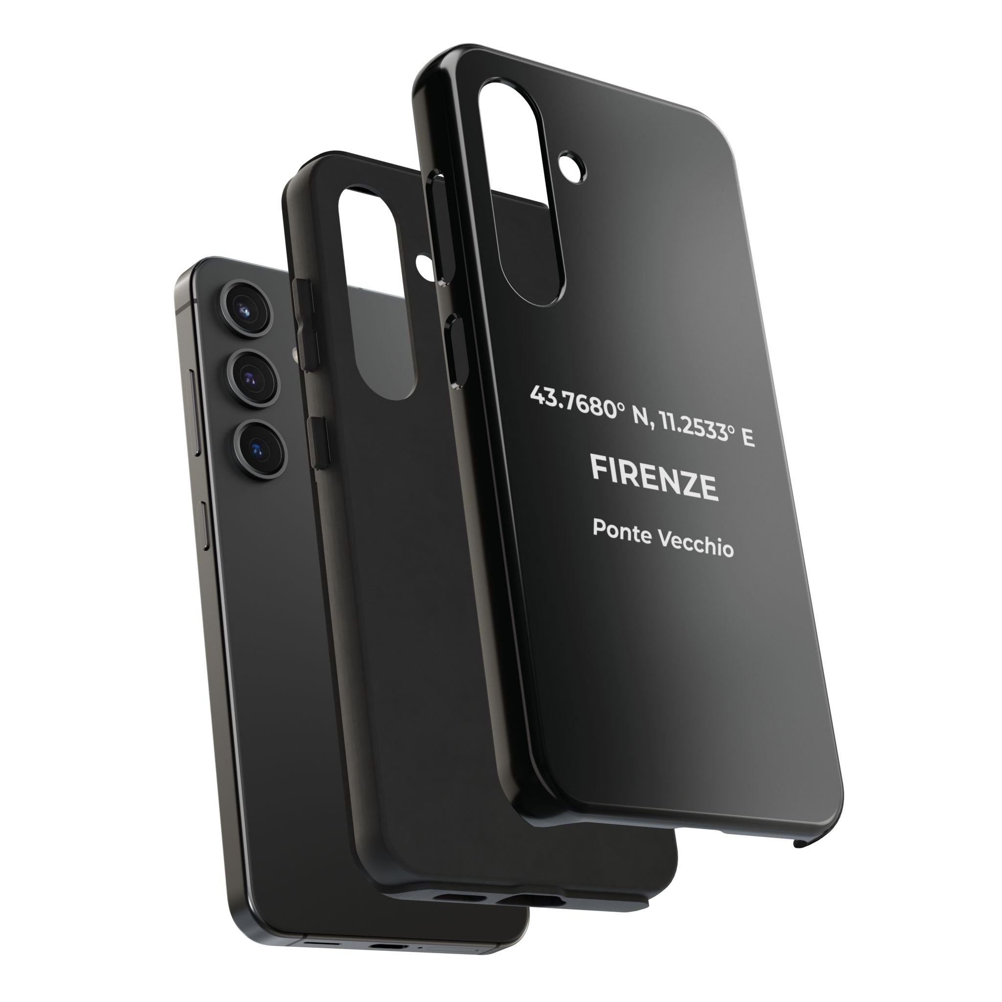 Cover Tough Firenze Originale "RADICI" | Custodia Protettiva con Coordinate, Idea Regalo per iPhone & Samsung