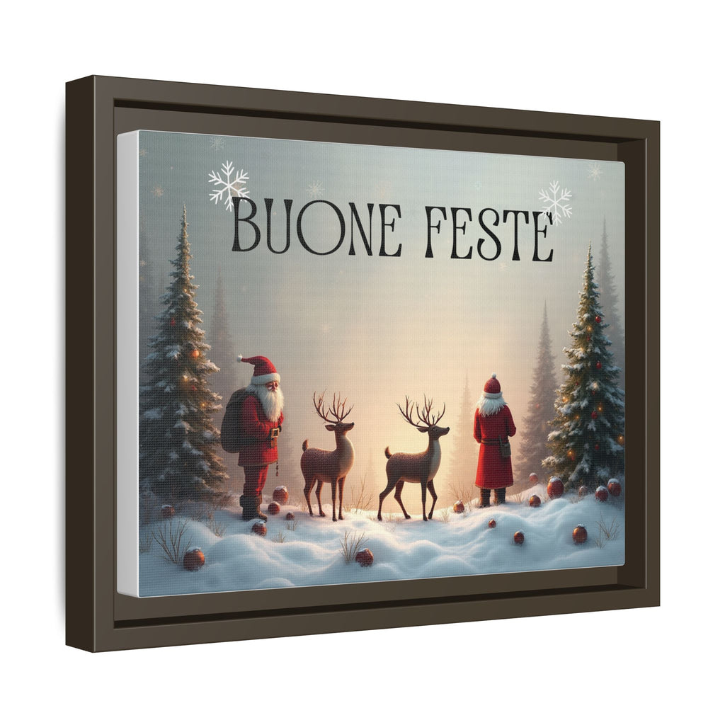 Quadro su Tela Natale Originale "Buone Feste" (Incorniciato)