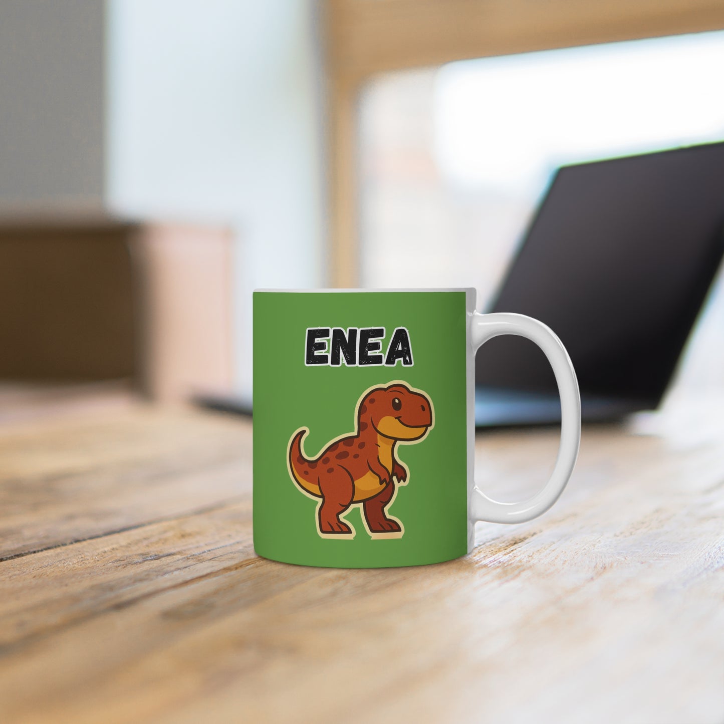 Tazza Personalizzata Dinosauro con Nome - Regalo Bambini Originale (Esempio: Enea)
