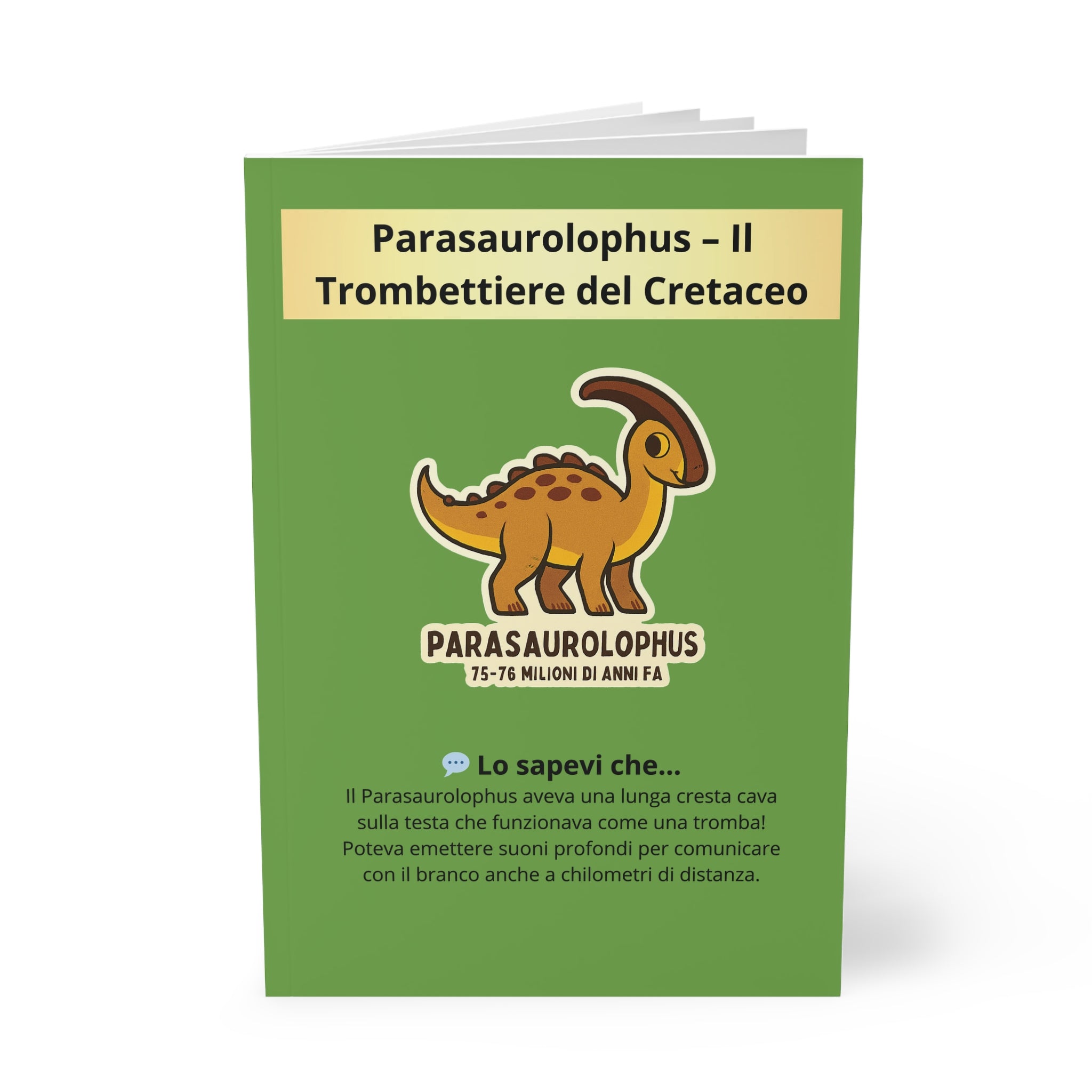 Quaderno Bambino Originale "Dino Parasaurolophus" | Taccuino A5 Copertina Morbida