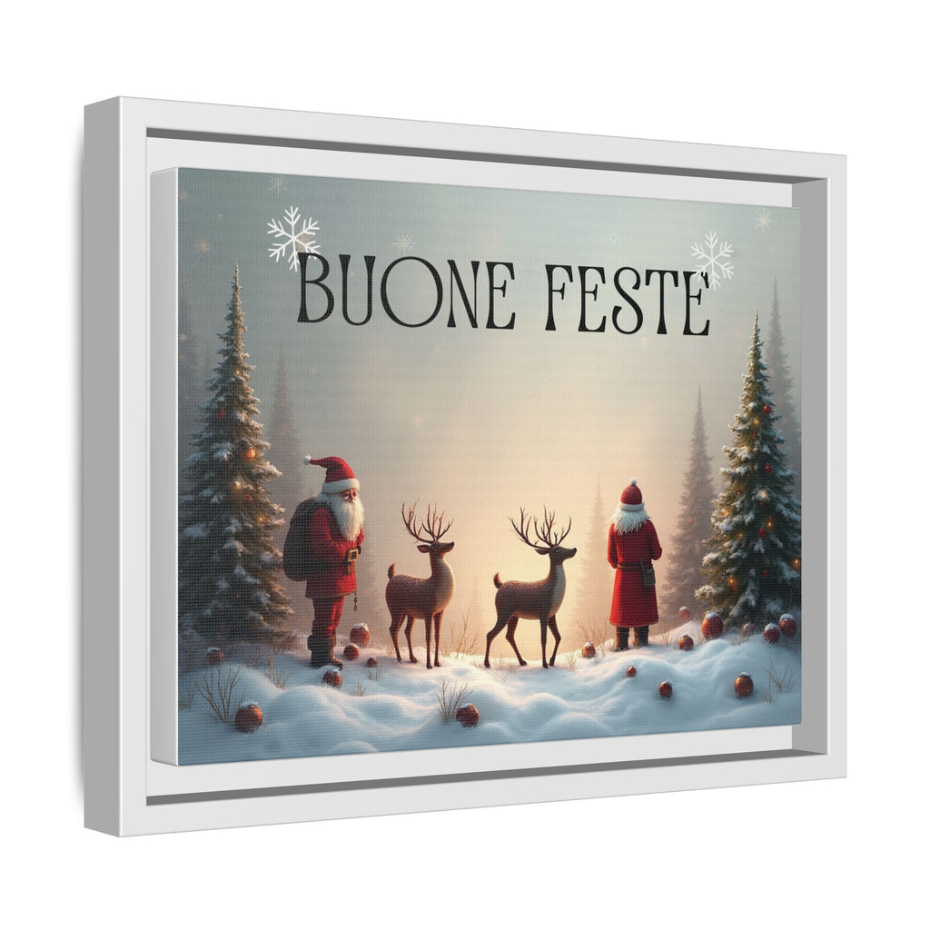 Quadro su Tela Natale Originale "Buone Feste" (Incorniciato)