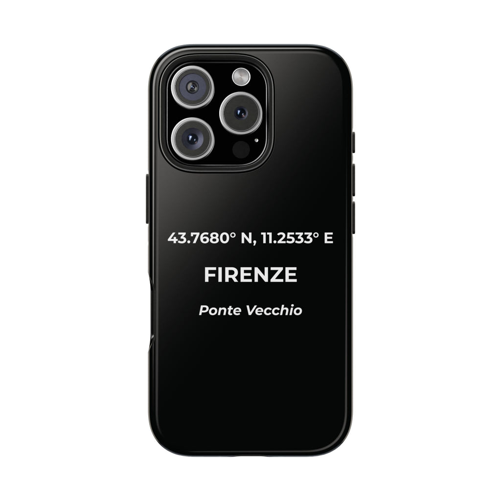 Cover Tough Firenze Originale "RADICI" | Custodia Protettiva con Coordinate, Idea Regalo per iPhone & Samsung
