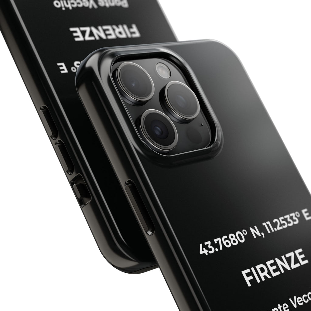 Cover Tough Firenze Originale "RADICI" | Custodia Protettiva con Coordinate, Idea Regalo per iPhone & Samsung