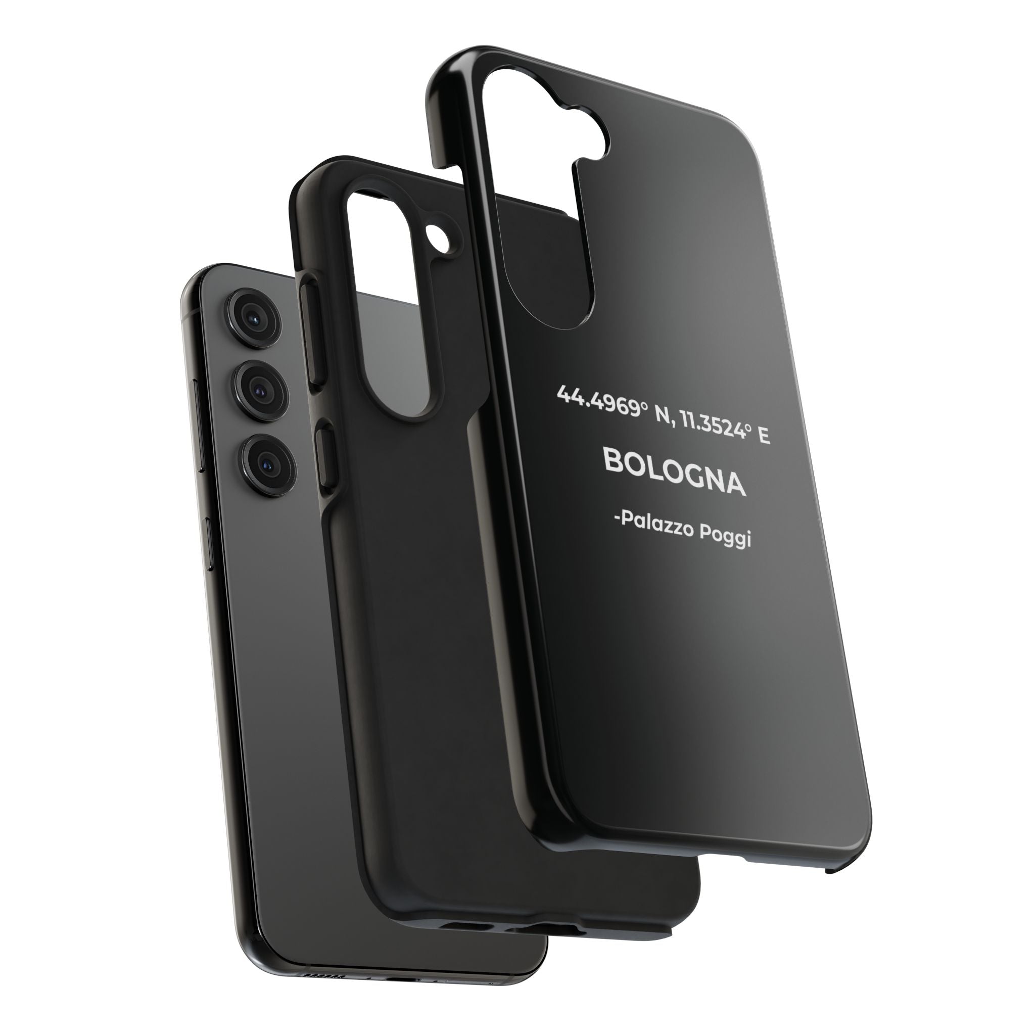 Cover Tough Bologna Originale "RADICI" | Custodia Protettiva con Coordinate, Idea Regalo per iPhone & Samsung