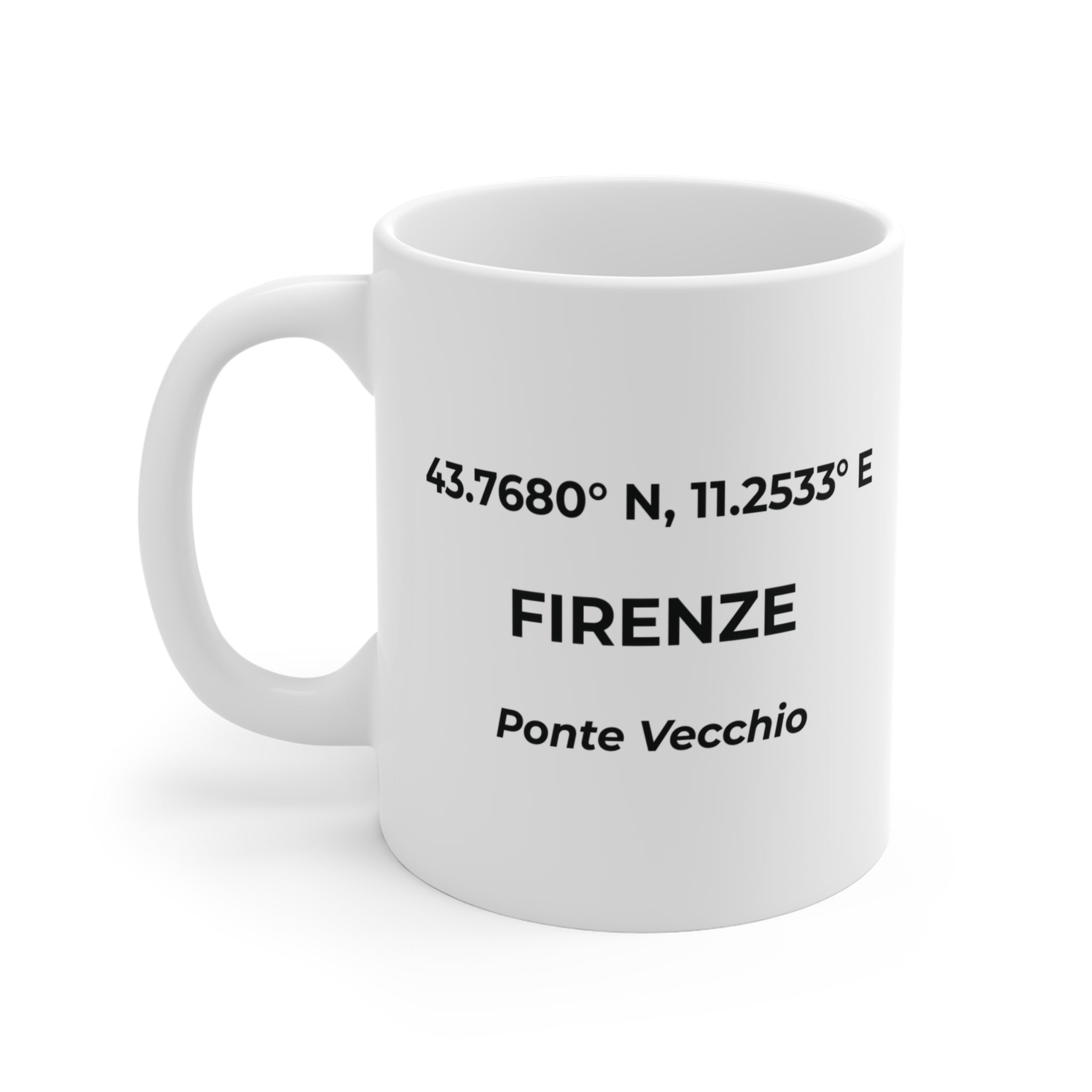 Tazza Firenze Originale "RADICI" | Mug con Coordinate, Idea Regalo, Tazza da Caffè Stile Minimal