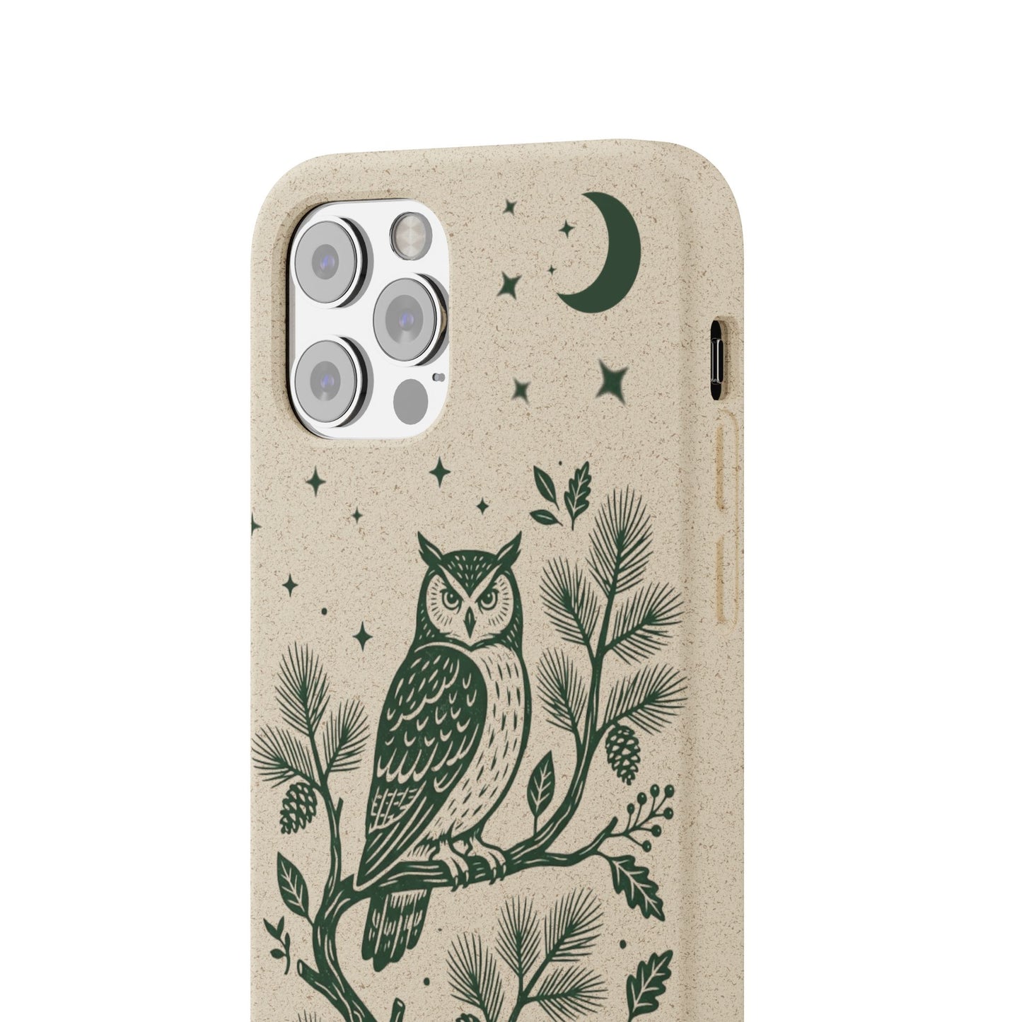 Cover Bio iphone Originale Gufo "Foresta Notturna" - Custodia Eco in Bambù & PLA