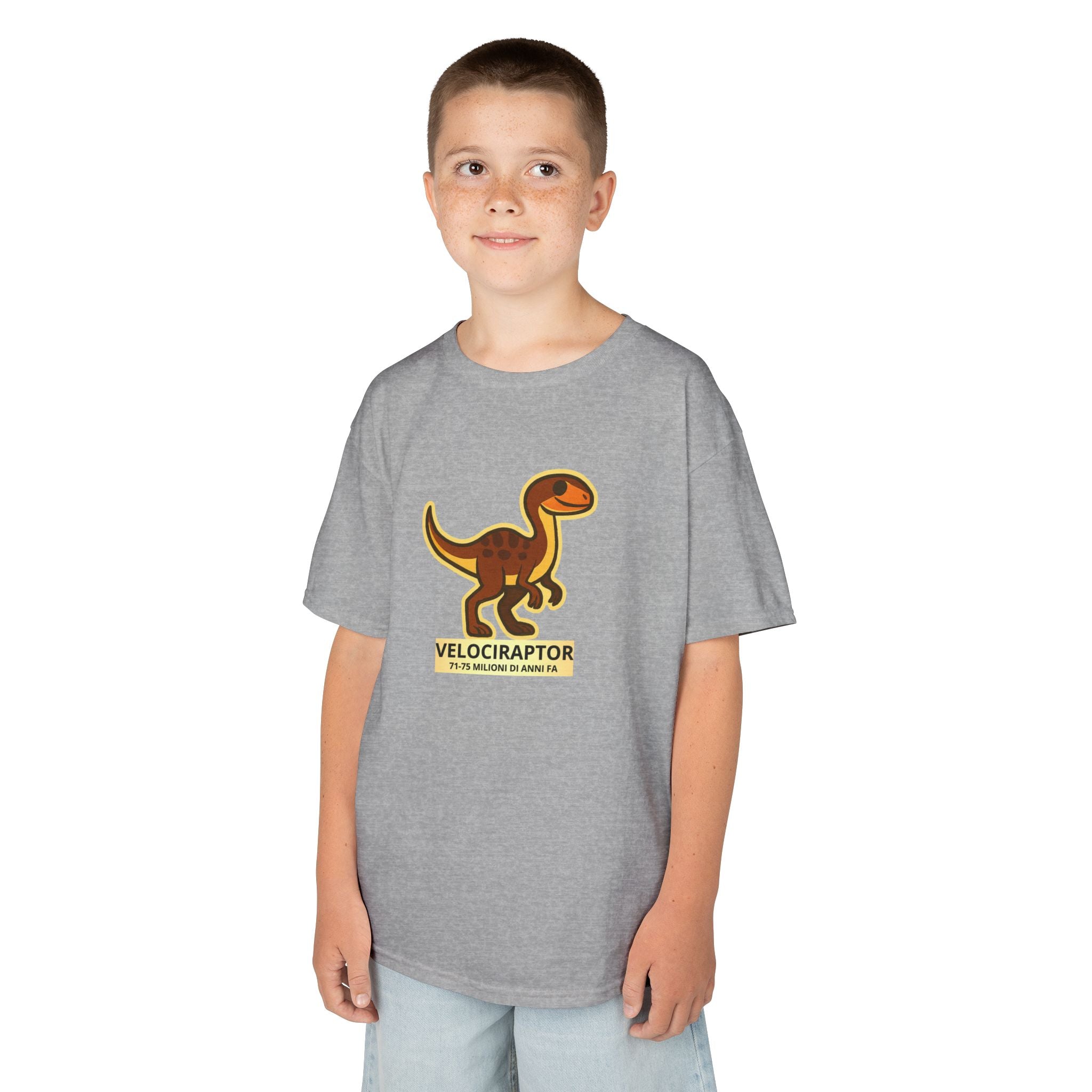 T-shirt Bambino Originale "Dino Velociraptor" | Maglietta Cotone Morbido