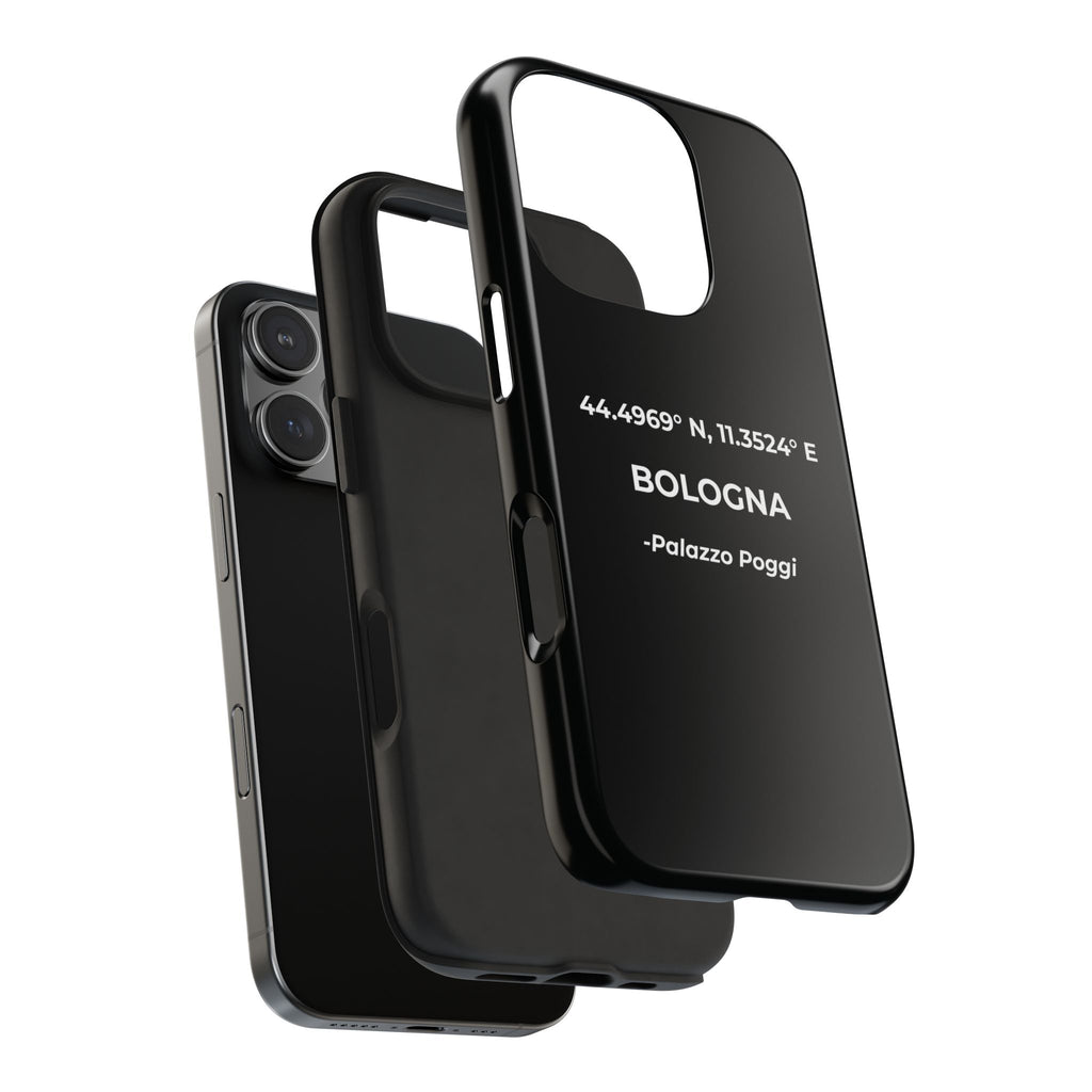 Cover Tough Bologna Originale "RADICI" | Custodia Protettiva con Coordinate, Idea Regalo per iPhone & Samsung
