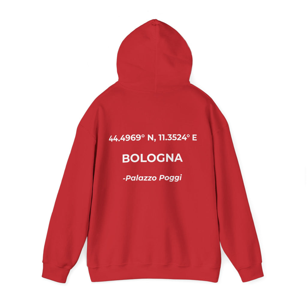 Felpa con Cappuccio Bologna Originale "RADICI" | Hoodie con Coordinate, Idea Regalo, Stile Urbano Uomo Donna
