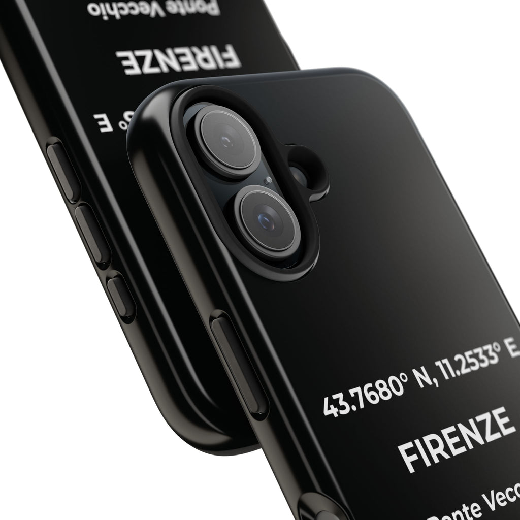 Cover Tough Firenze Originale "RADICI" | Custodia Protettiva con Coordinate, Idea Regalo per iPhone & Samsung