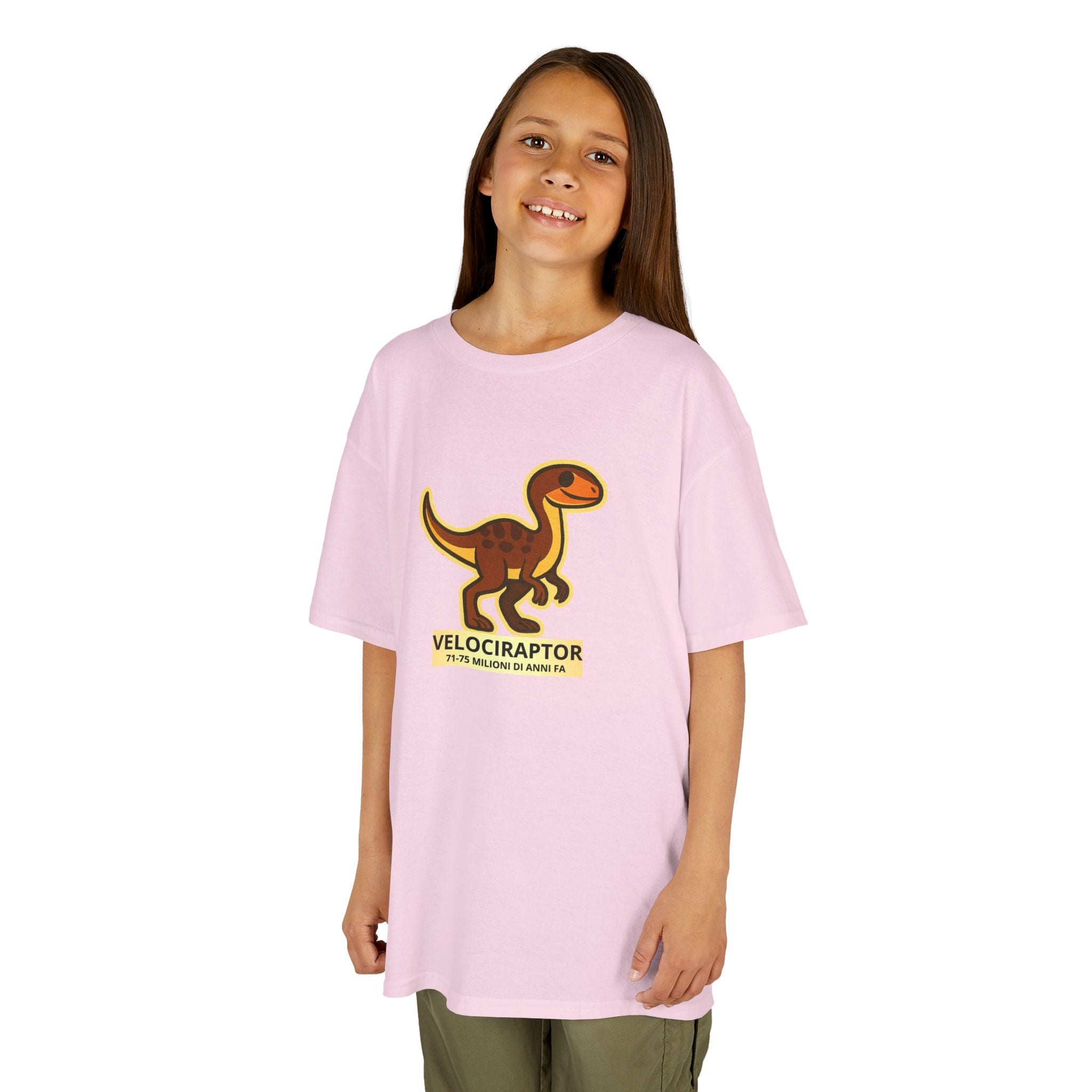 T-shirt Bambino Originale "Dino Velociraptor" | Maglietta Cotone Morbido