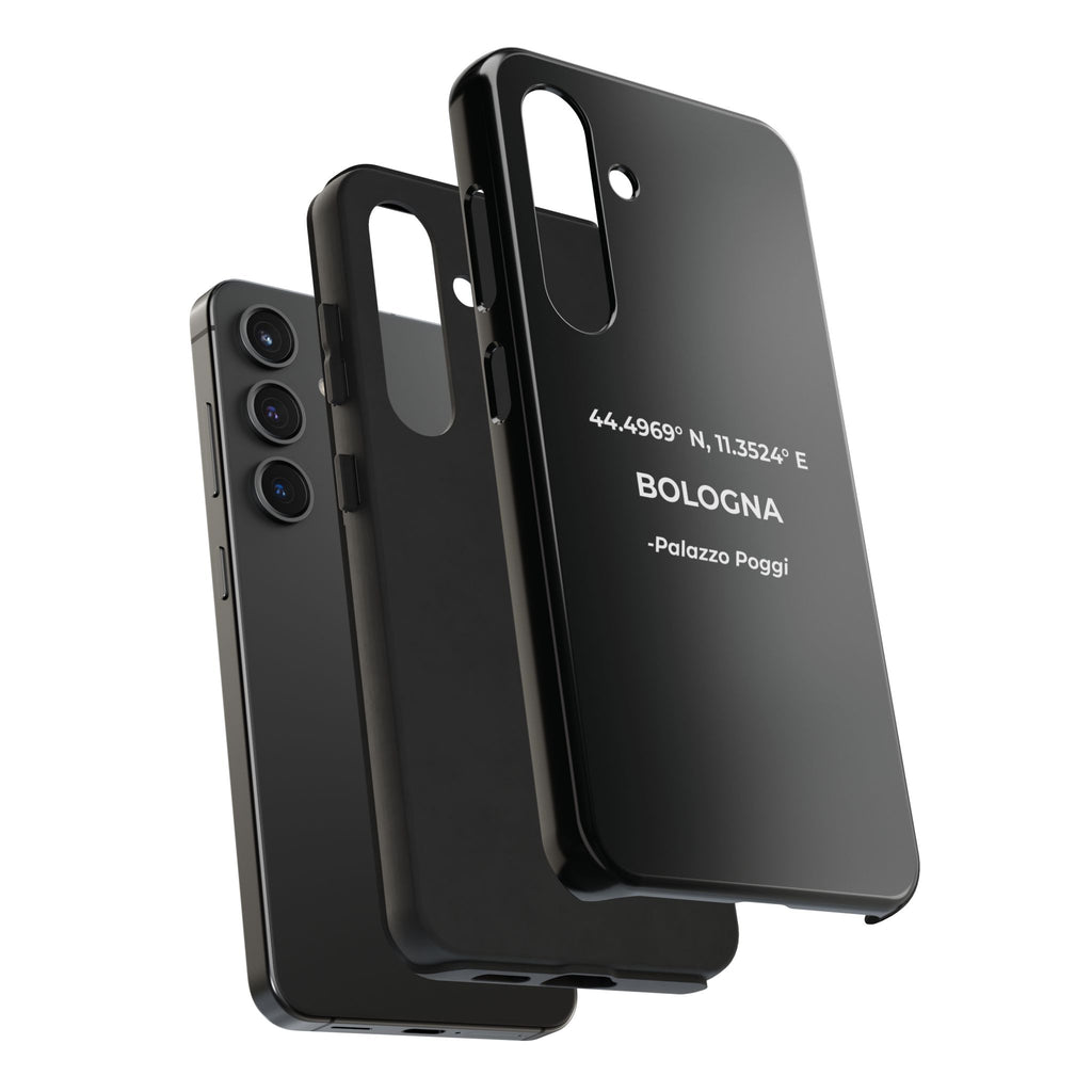 Cover Tough Bologna Originale "RADICI" | Custodia Protettiva con Coordinate, Idea Regalo per iPhone & Samsung