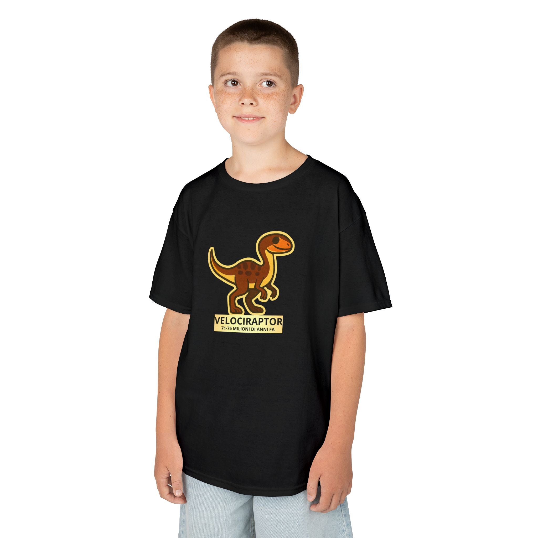 T-shirt Bambino Originale "Dino Velociraptor" | Maglietta Cotone Morbido