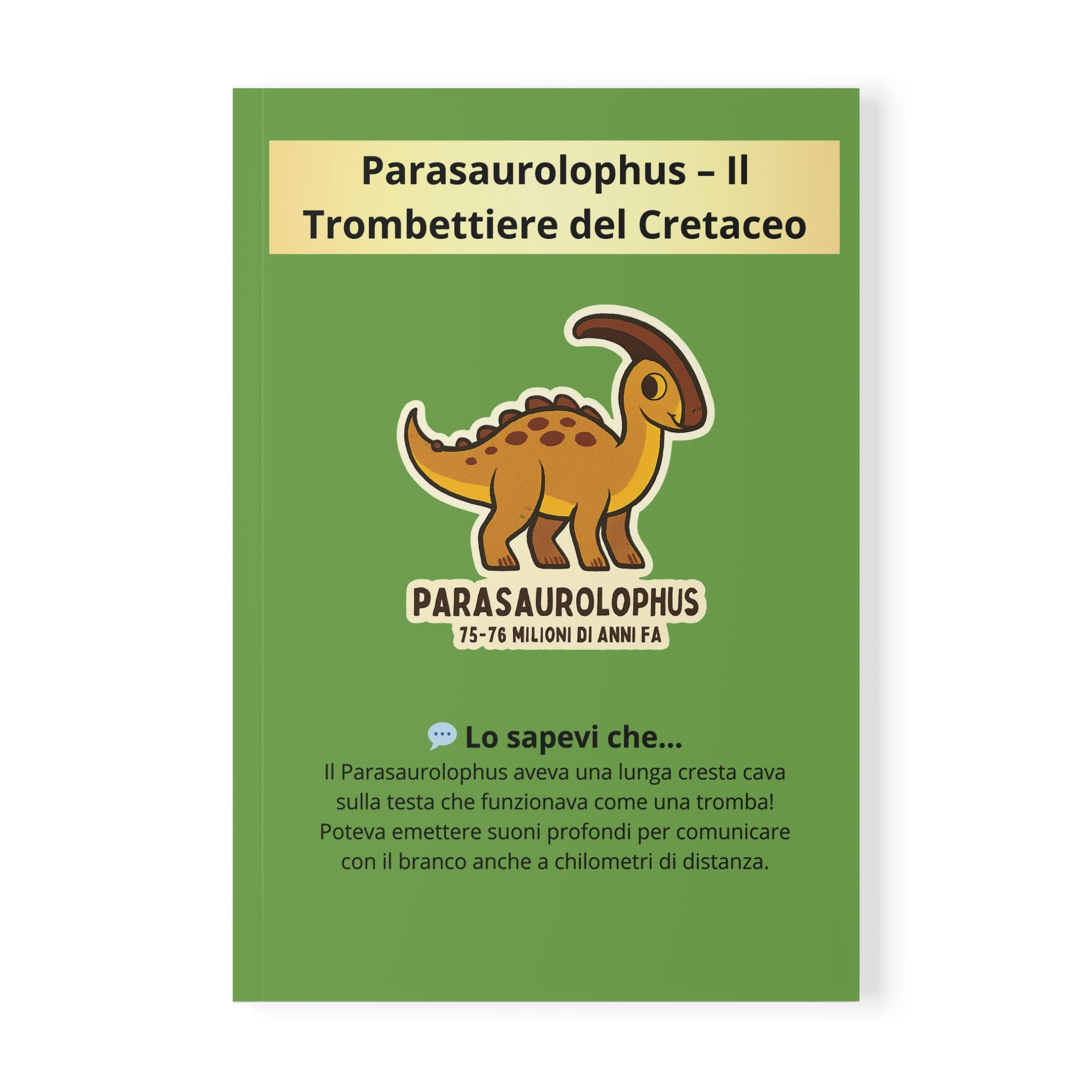 Quaderno Bambino Originale "Dino Parasaurolophus" | Taccuino A5 Copertina Morbida