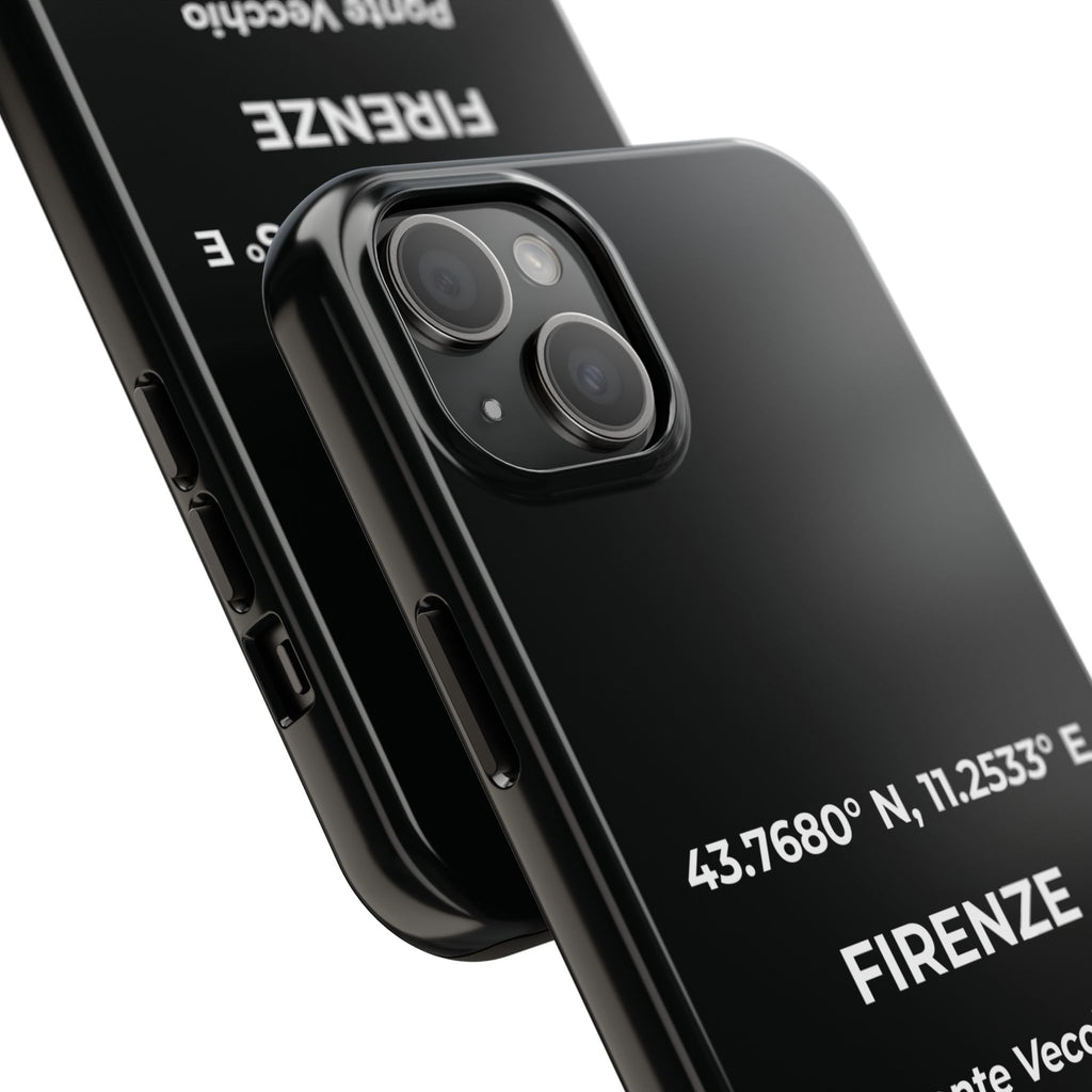 Cover Tough Firenze Originale "RADICI" | Custodia Protettiva con Coordinate, Idea Regalo per iPhone & Samsung