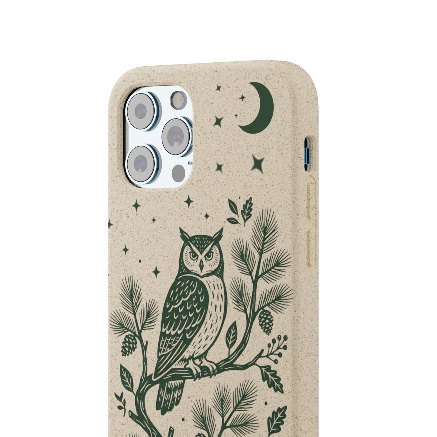 Cover Bio iphone Originale Gufo "Foresta Notturna" - Custodia Eco in Bambù & PLA