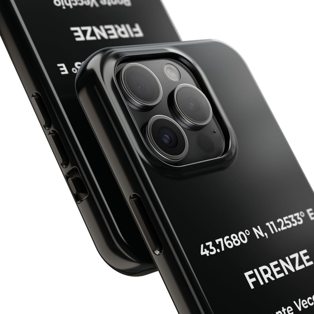 Cover Tough Firenze Originale "RADICI" | Custodia Protettiva con Coordinate, Idea Regalo per iPhone & Samsung