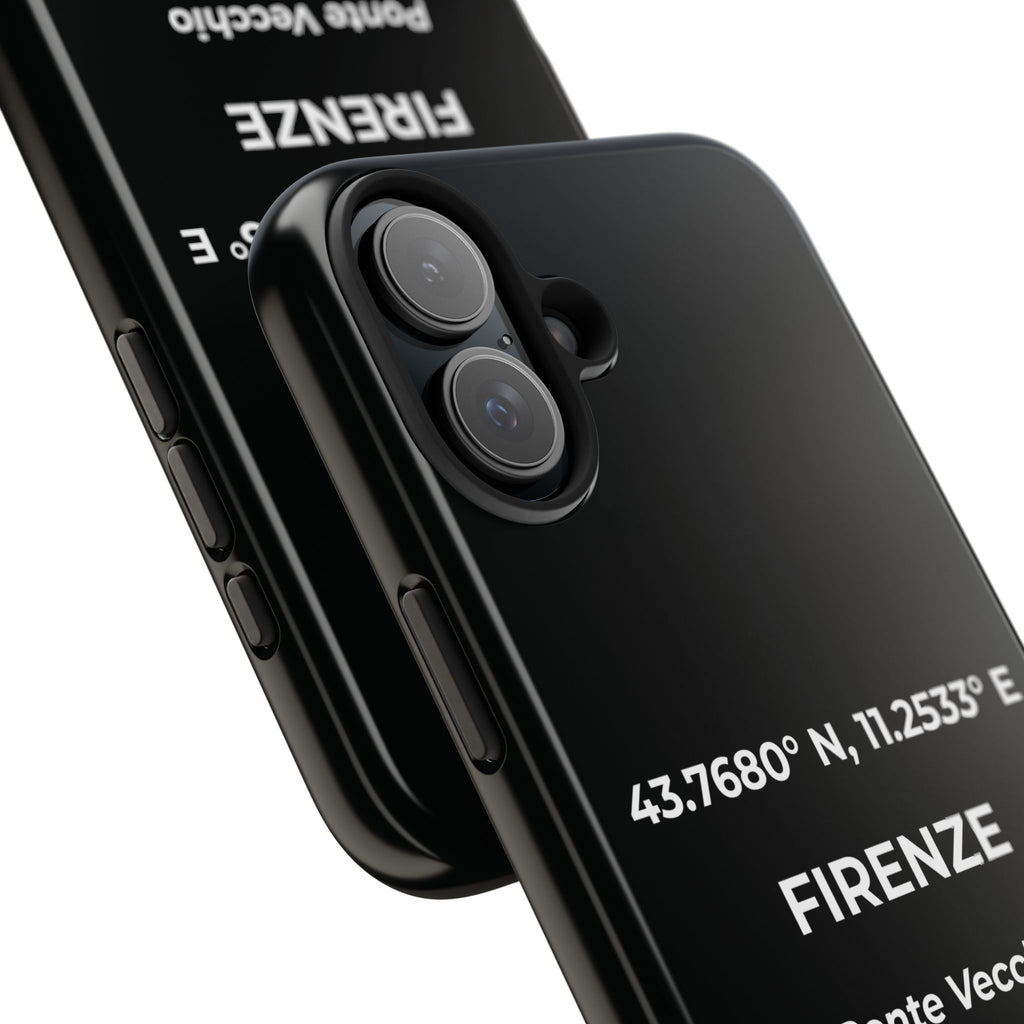 Cover Tough Firenze Originale "RADICI" | Custodia Protettiva con Coordinate, Idea Regalo per iPhone & Samsung