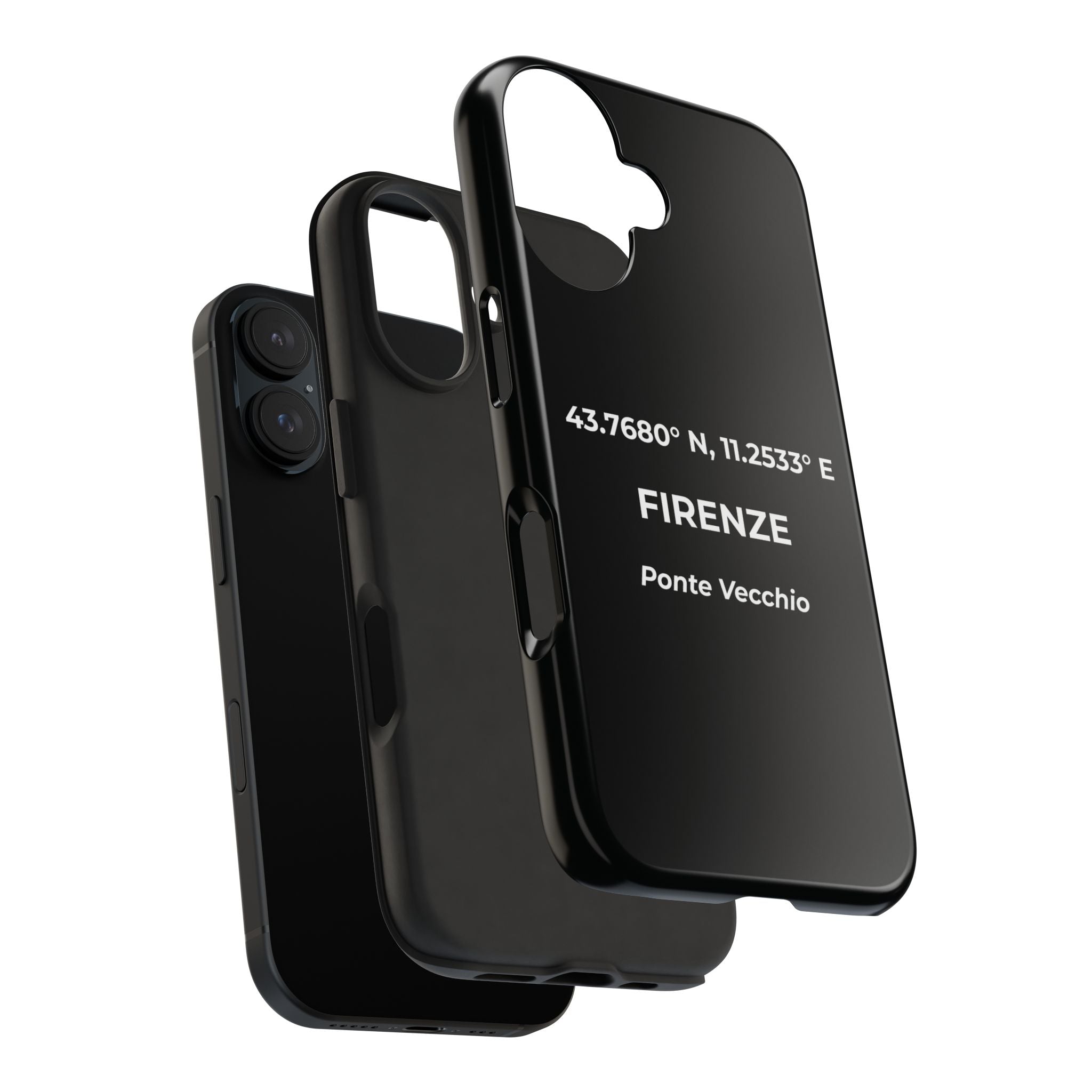 Cover Tough Firenze Originale "RADICI" | Custodia Protettiva con Coordinate, Idea Regalo per iPhone & Samsung