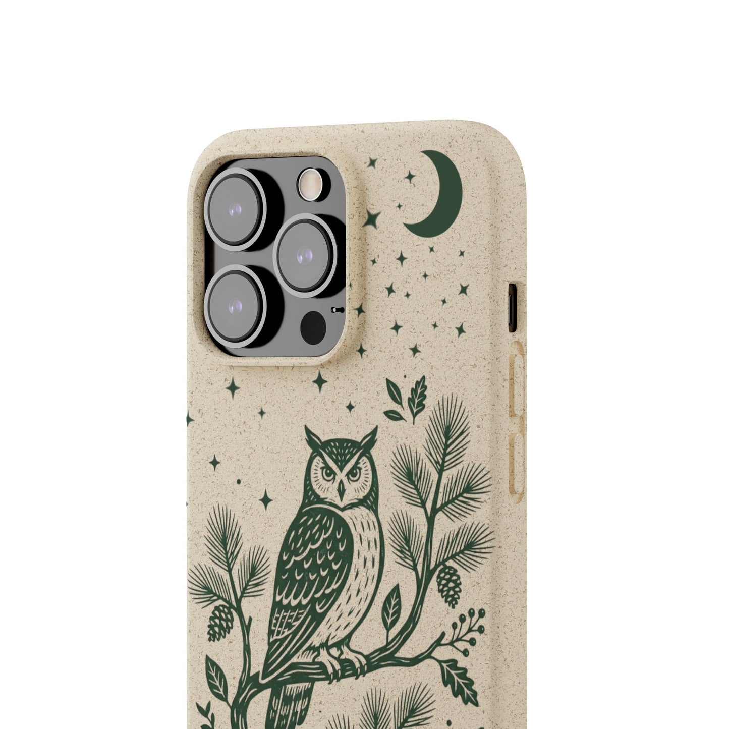 Cover Bio iphone Originale Gufo "Foresta Notturna" - Custodia Eco in Bambù & PLA