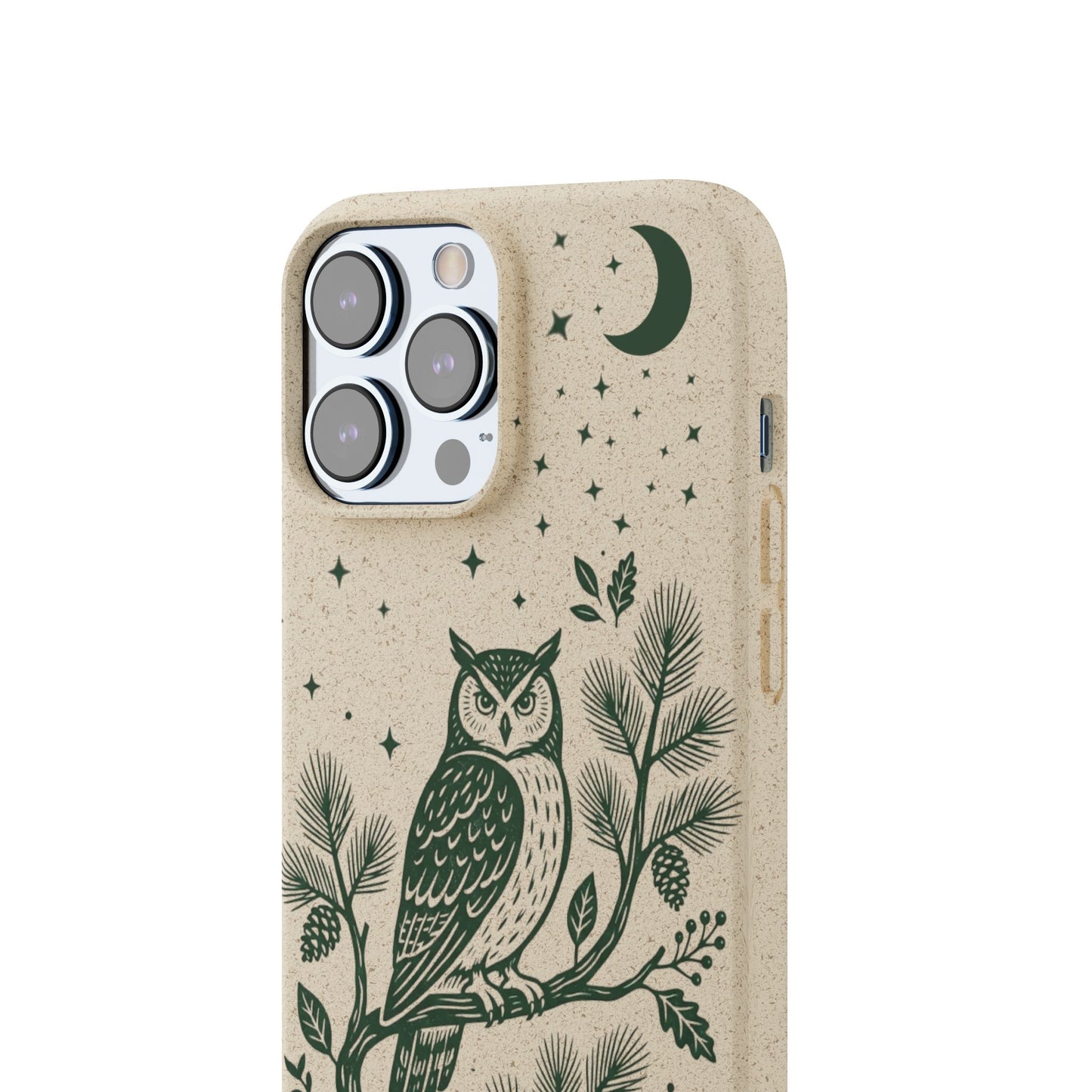 Cover Bio iphone Originale Gufo "Foresta Notturna" - Custodia Eco in Bambù & PLA