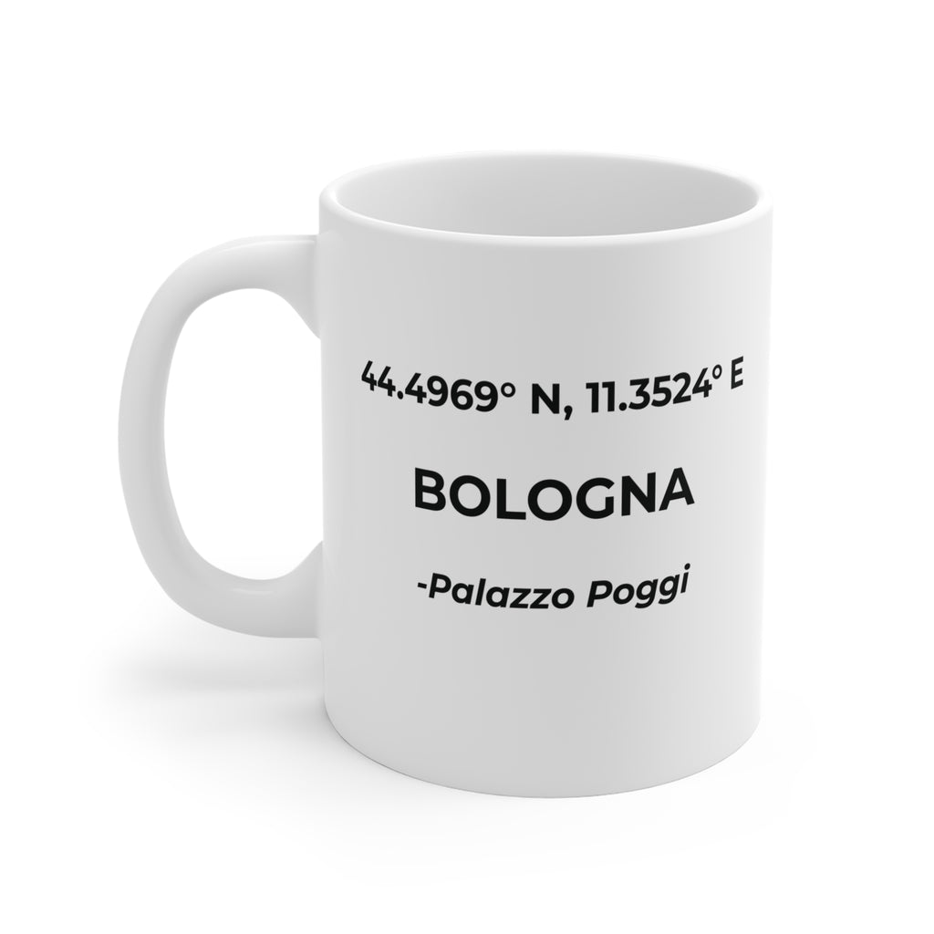 Tazza Bologna Originale "RADICI" | Mug con Coordinate, Idea Regalo, Tazza da Caffè Stile Minimal