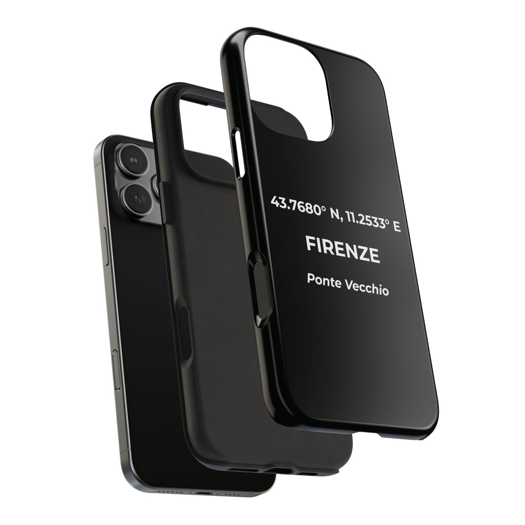 Cover Tough Firenze Originale "RADICI" | Custodia Protettiva con Coordinate, Idea Regalo per iPhone & Samsung