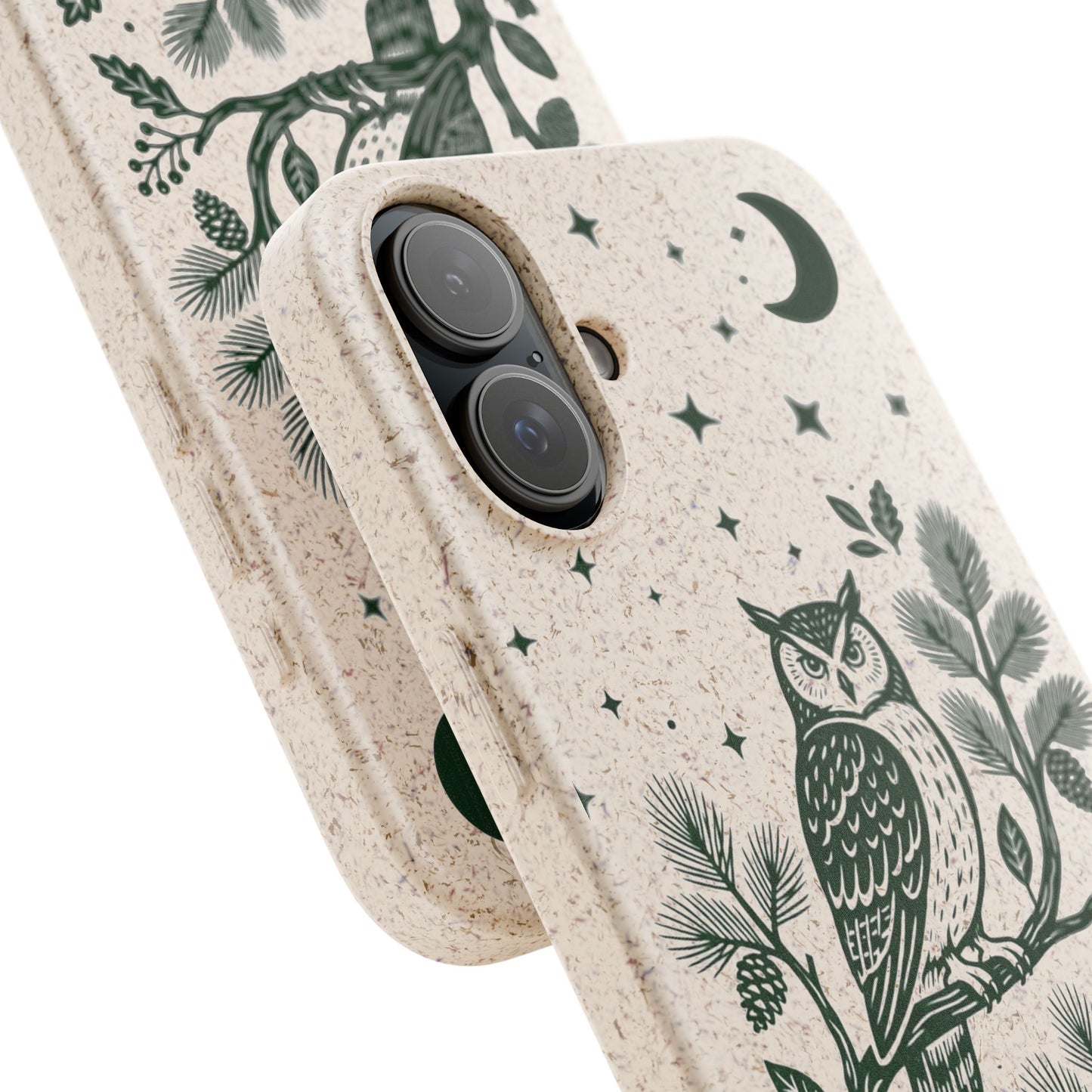 Cover Bio iphone Originale Gufo "Foresta Notturna" - Custodia Eco in Bambù & PLA