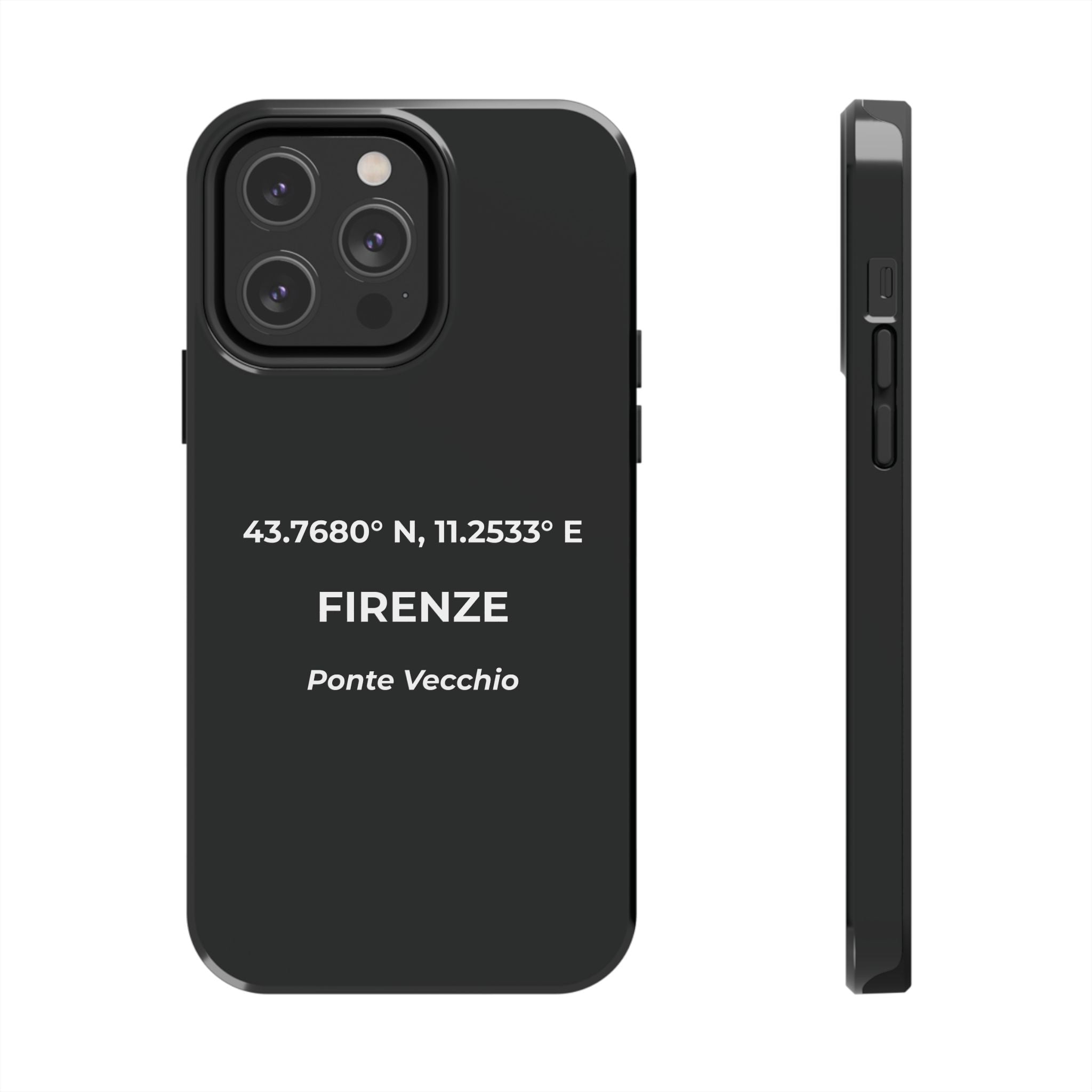 Cover Tough Firenze Originale "RADICI" | Custodia Protettiva con Coordinate, Idea Regalo per iPhone & Samsung