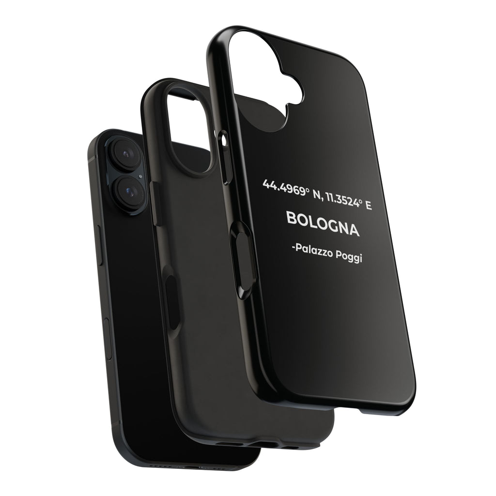 Cover Tough Bologna Originale "RADICI" | Custodia Protettiva con Coordinate, Idea Regalo per iPhone & Samsung