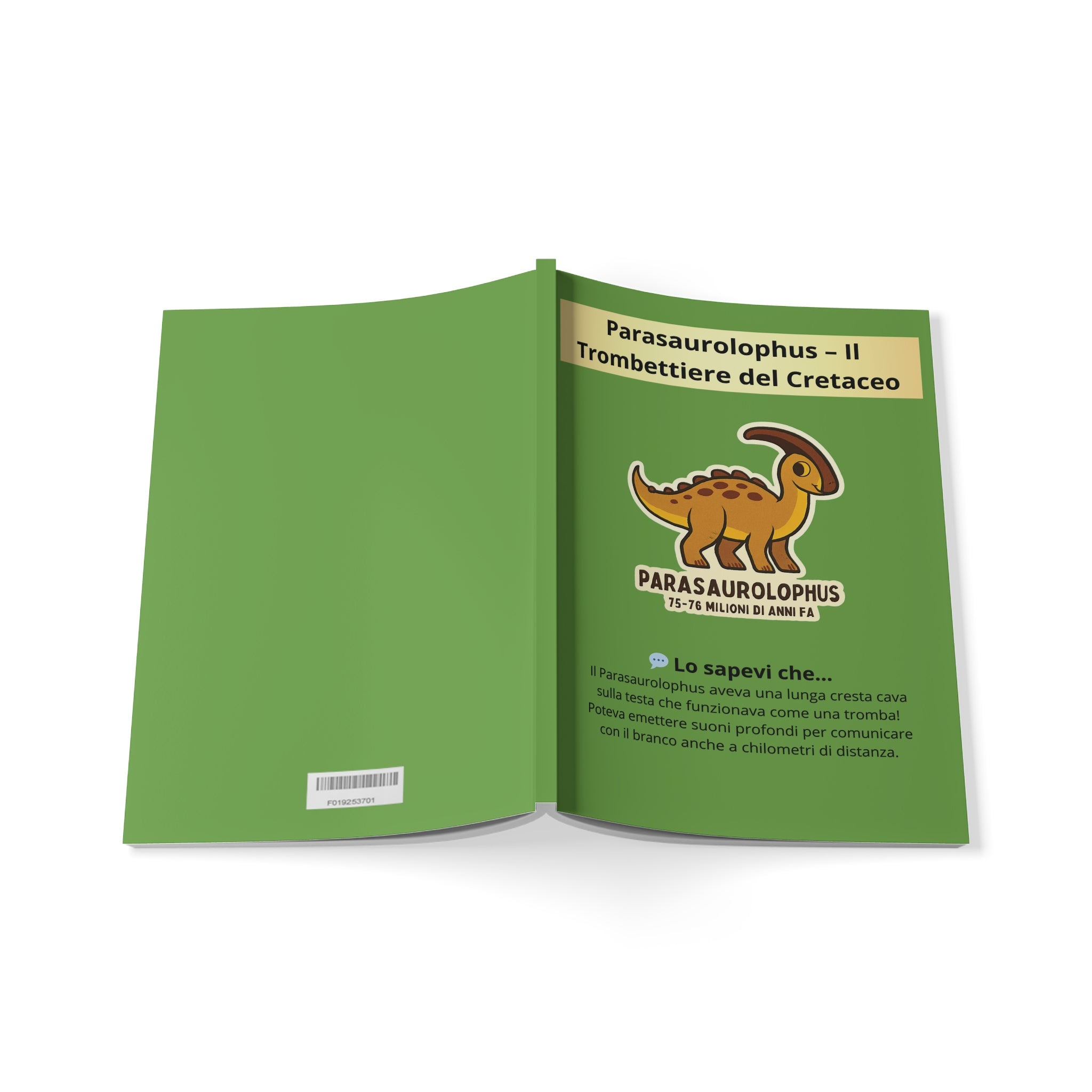 Quaderno Bambino Originale "Dino Parasaurolophus" | Taccuino A5 Copertina Morbida