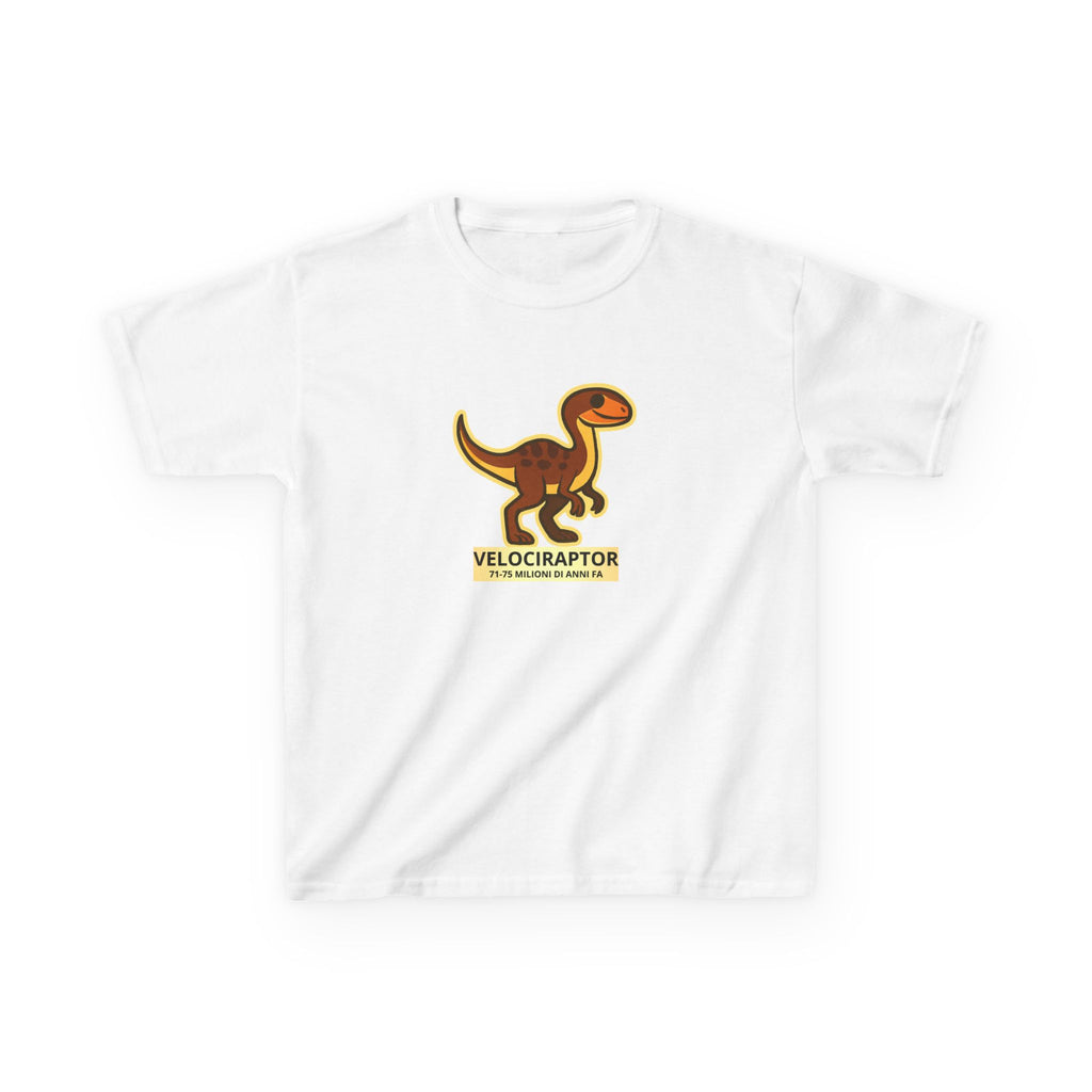 T-shirt Bambino Originale "Dino Velociraptor" | Maglietta Cotone Morbido