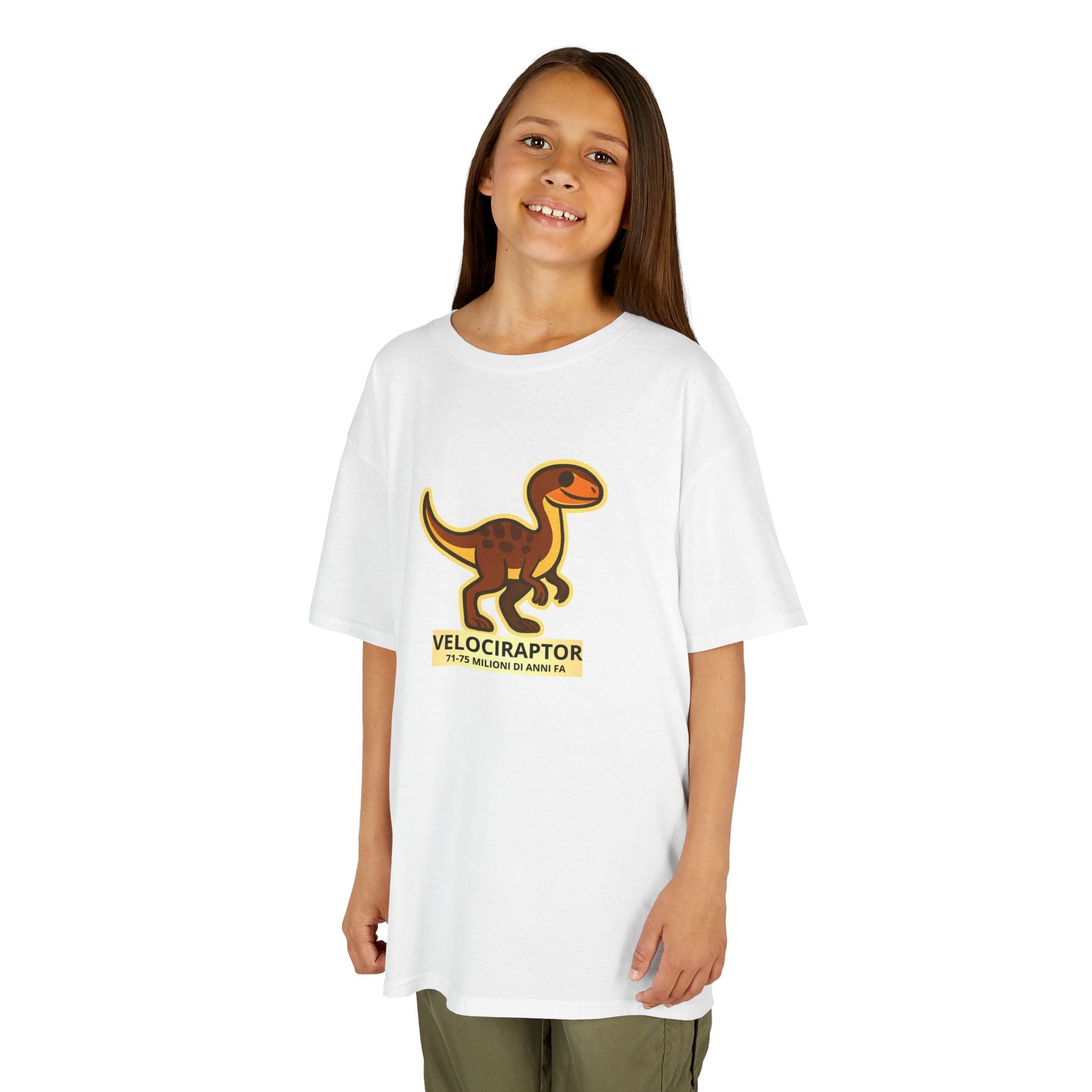 T-shirt Bambino Originale "Dino Velociraptor" | Maglietta Cotone Morbido