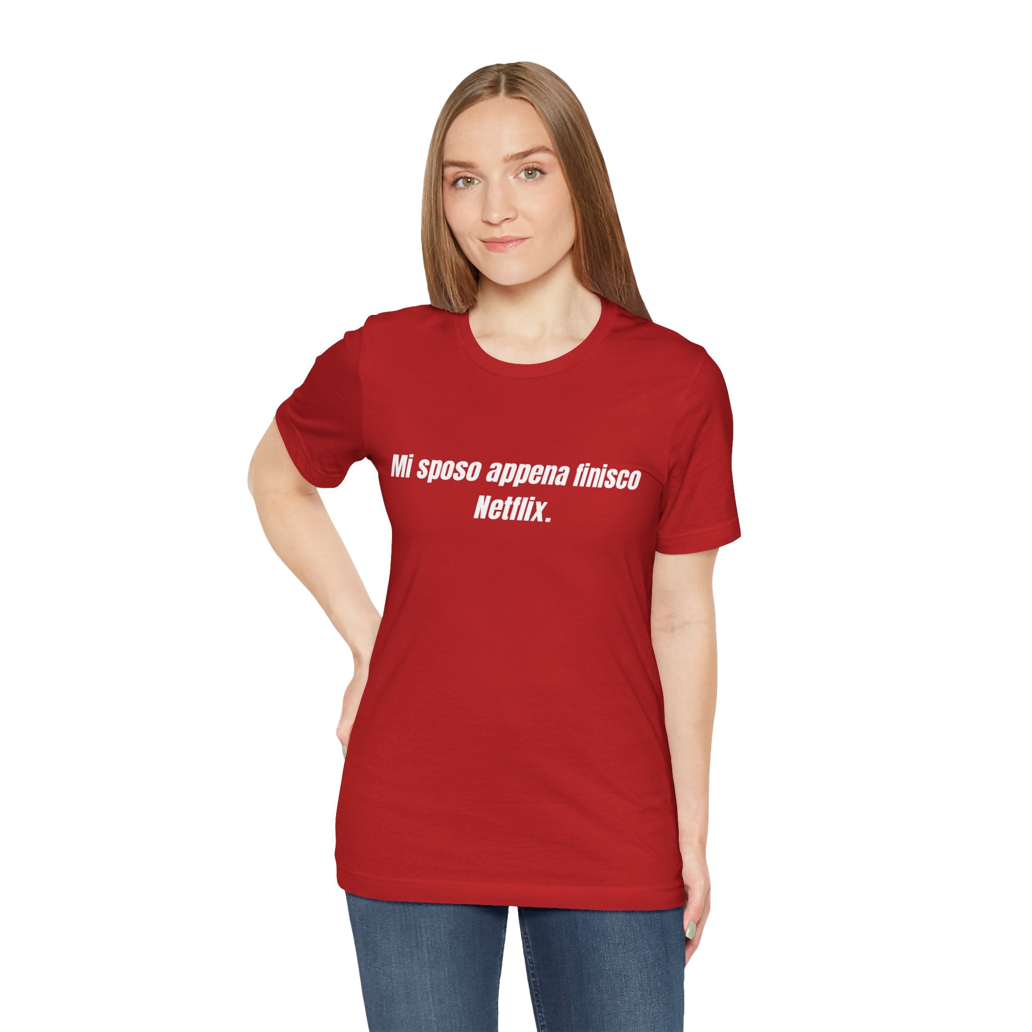 T-shirt "Mi sposo appena finisco Netflix" - Maglietta Ironica Originale