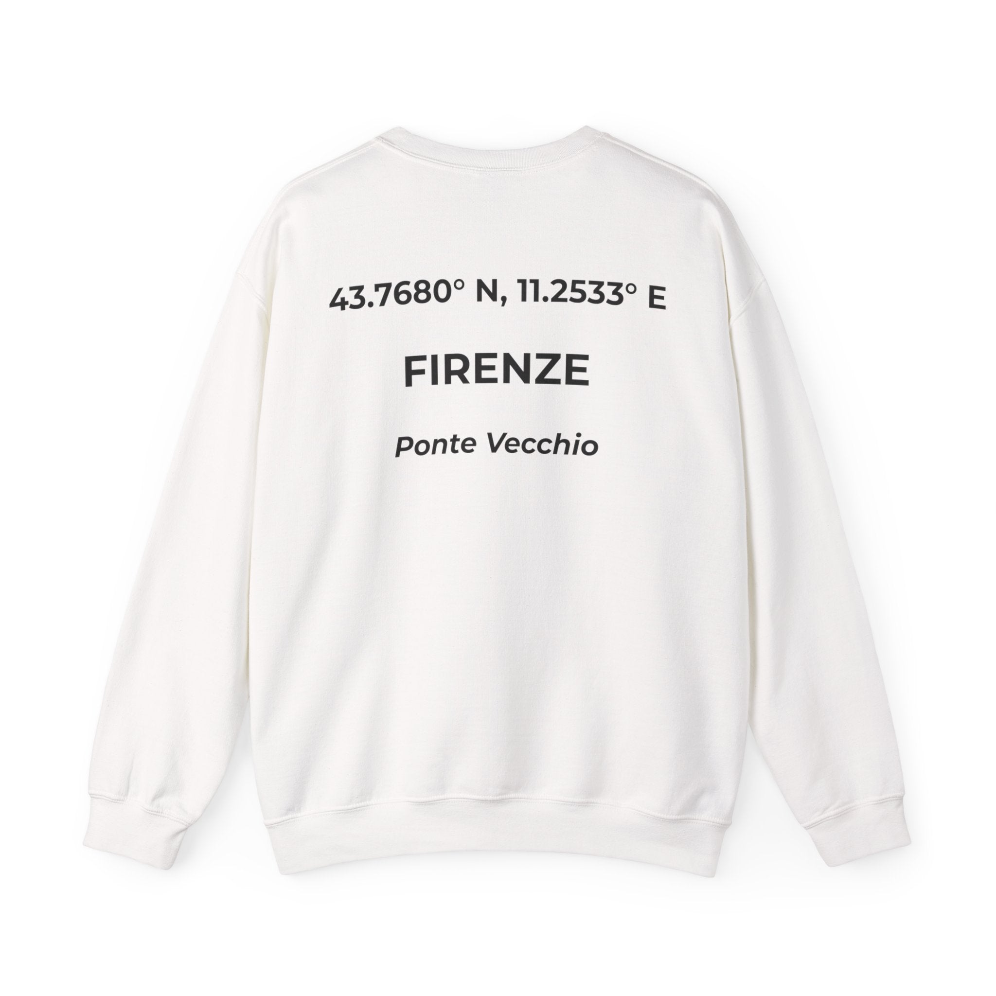 Felpa Firenze Girocollo con Coordinate | Stile Minimal Uomo/Donna | Idea Regalo