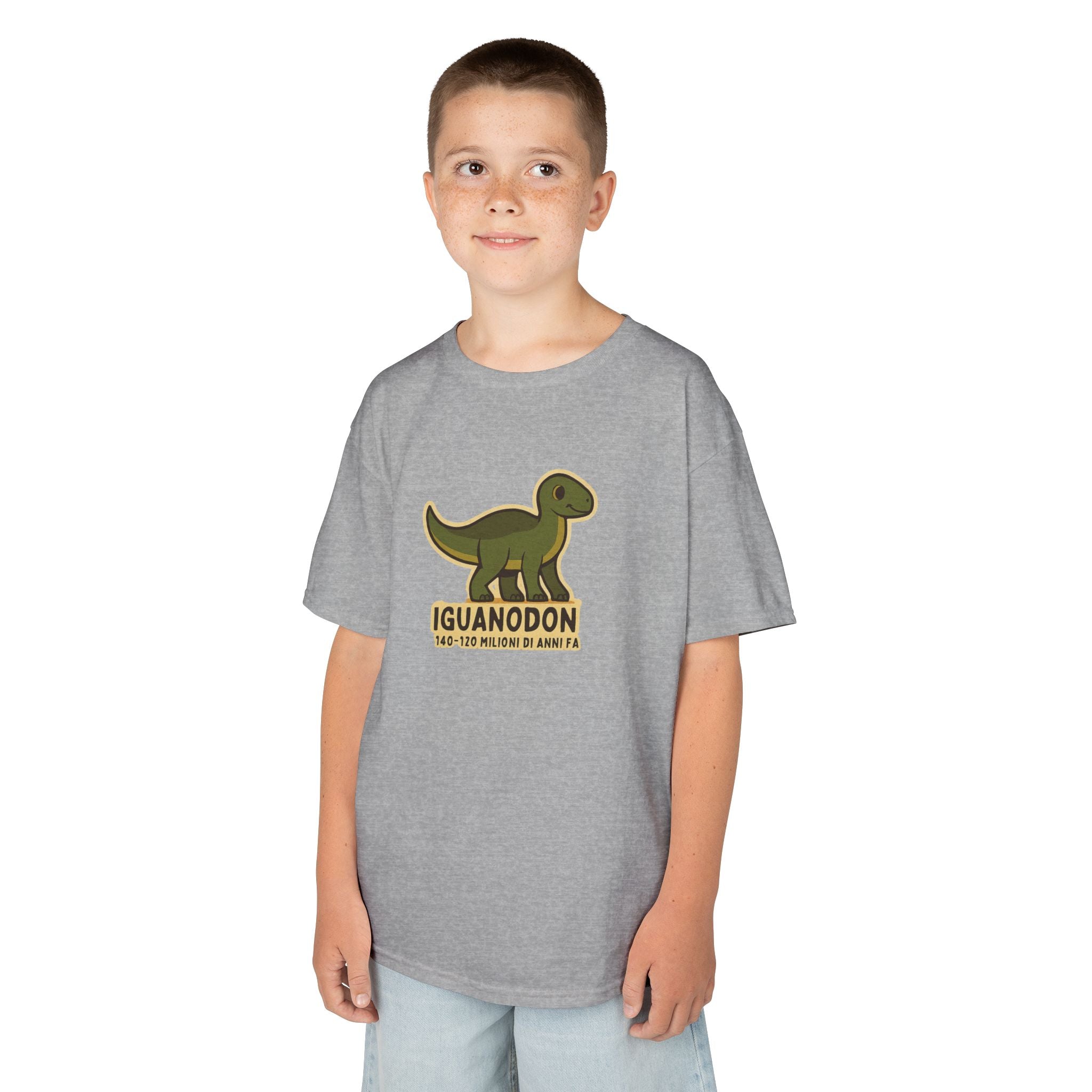 T-shirt Bambino Originale "Dino Iguanodon" | Maglietta Cotone Morbido