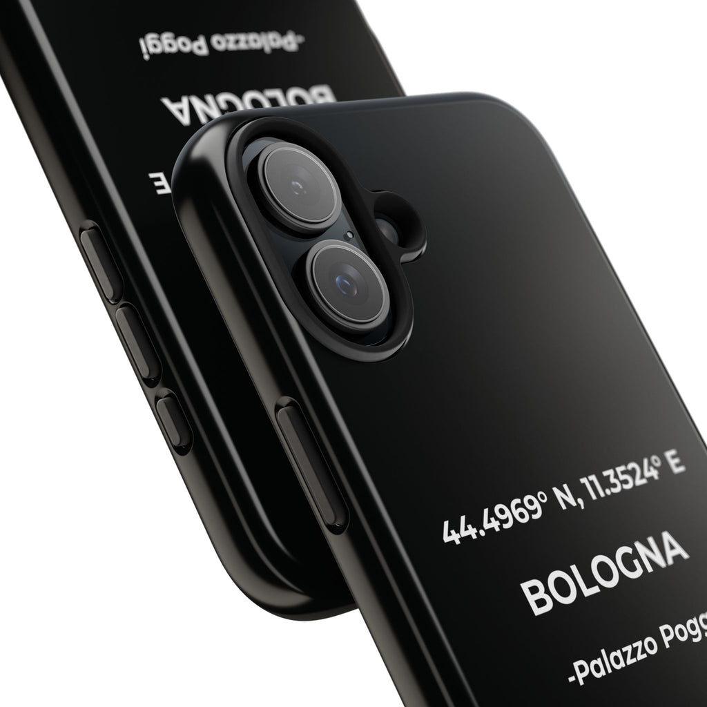 Cover Tough Bologna Originale "RADICI" | Custodia Protettiva con Coordinate, Idea Regalo per iPhone & Samsung