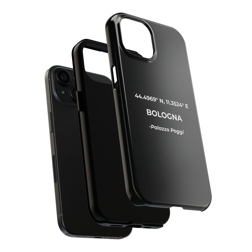 Cover Tough Bologna Originale "RADICI" | Custodia Protettiva con Coordinate, Idea Regalo per iPhone & Samsung
