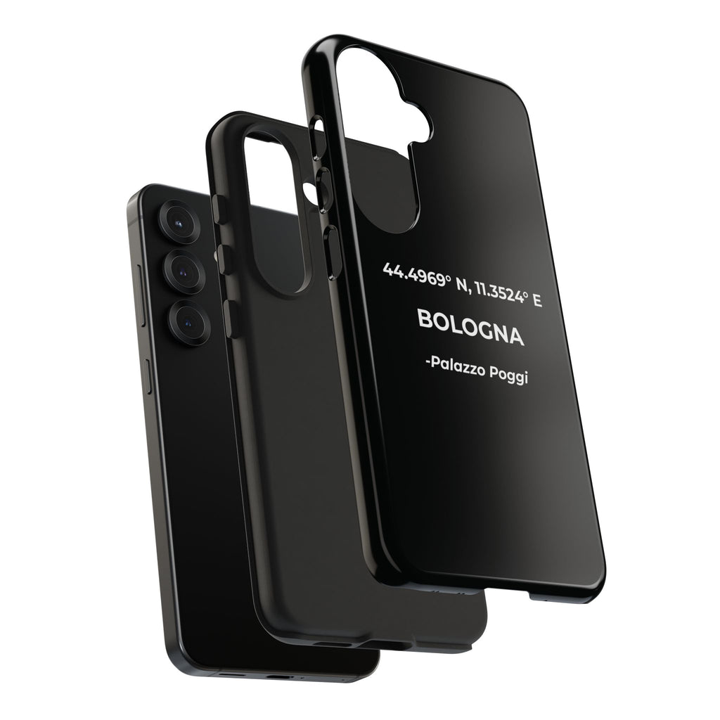 Cover Tough Bologna Originale "RADICI" | Custodia Protettiva con Coordinate, Idea Regalo per iPhone & Samsung