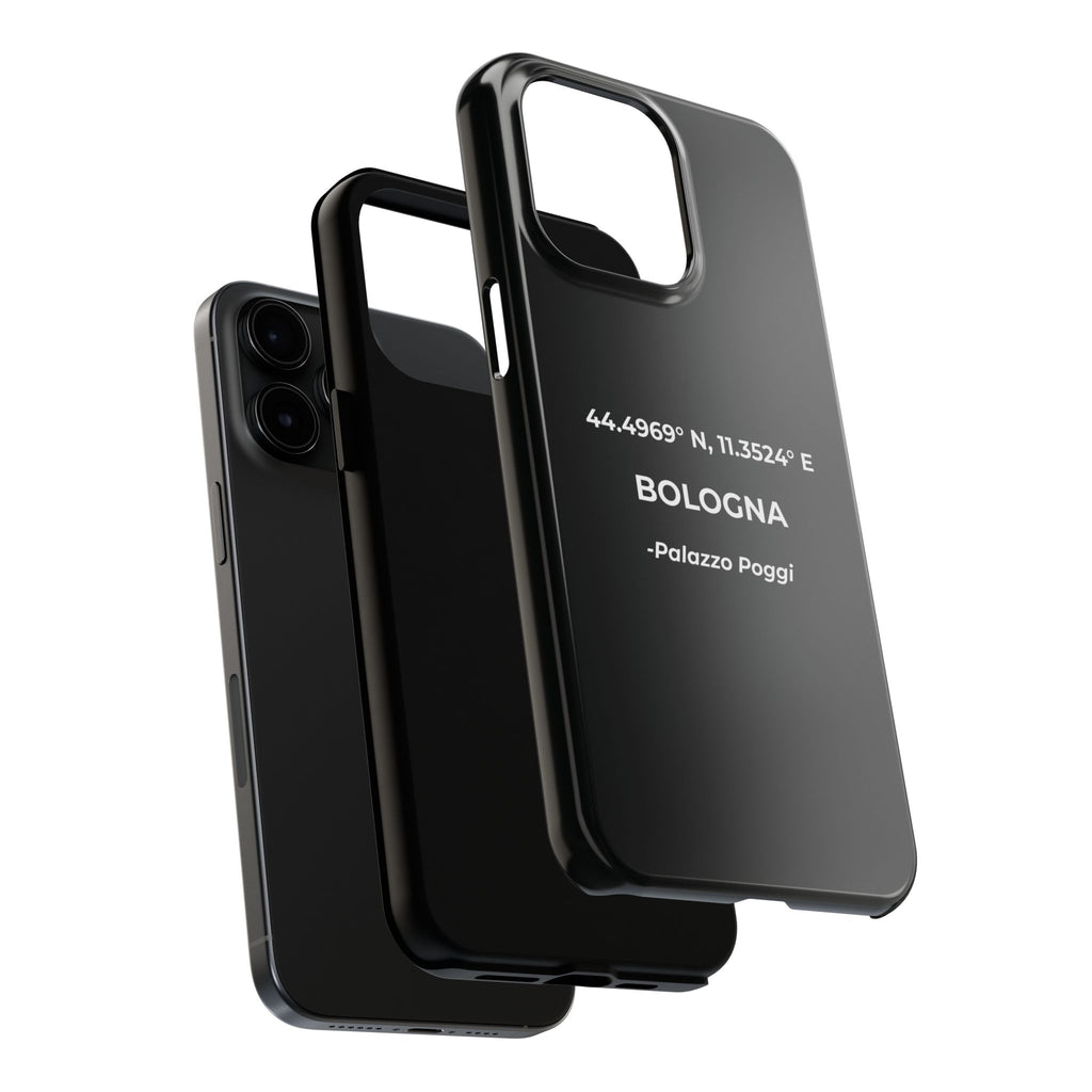 Cover Tough Bologna Originale "RADICI" | Custodia Protettiva con Coordinate, Idea Regalo per iPhone & Samsung