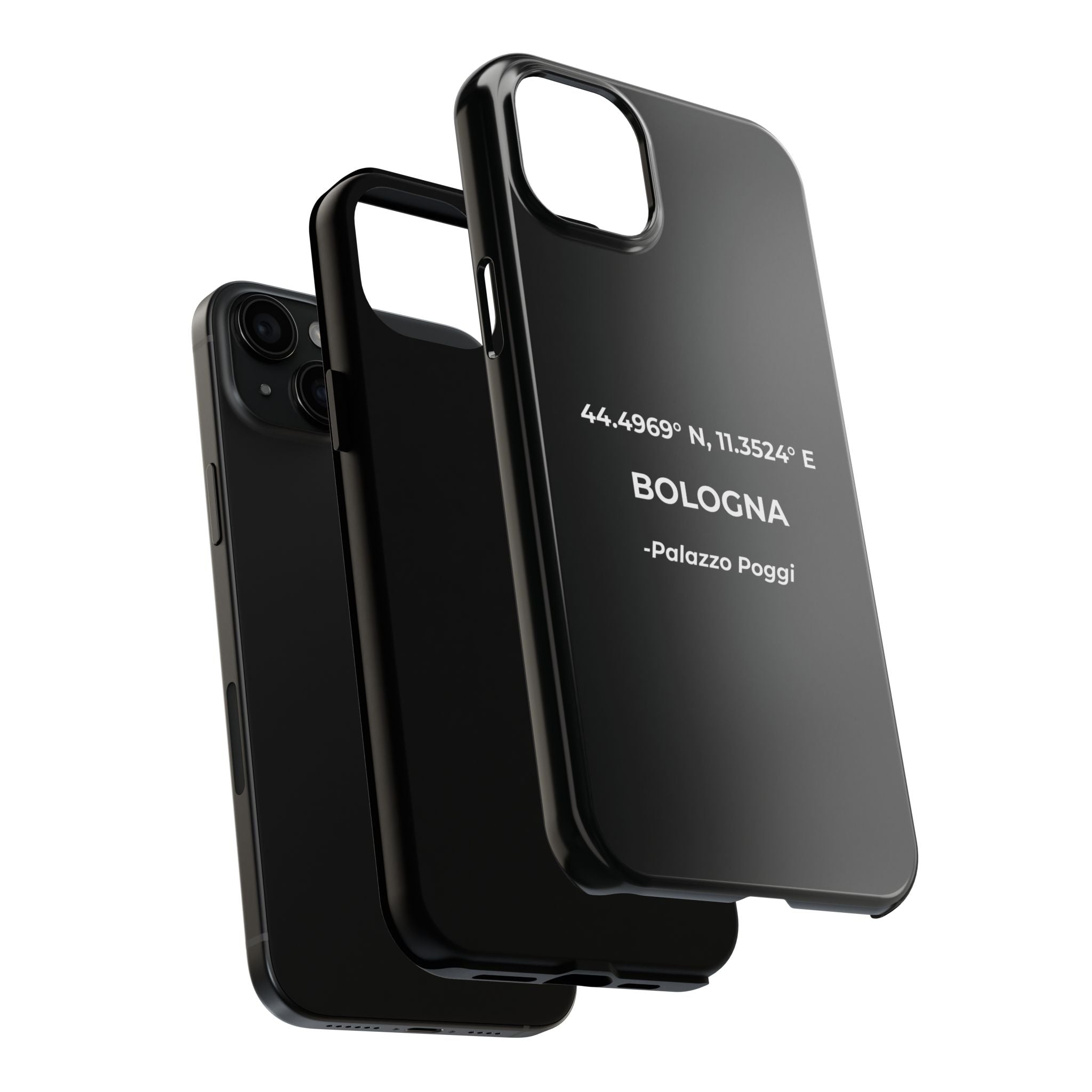 Cover Tough Bologna Originale "RADICI" | Custodia Protettiva con Coordinate, Idea Regalo per iPhone & Samsung