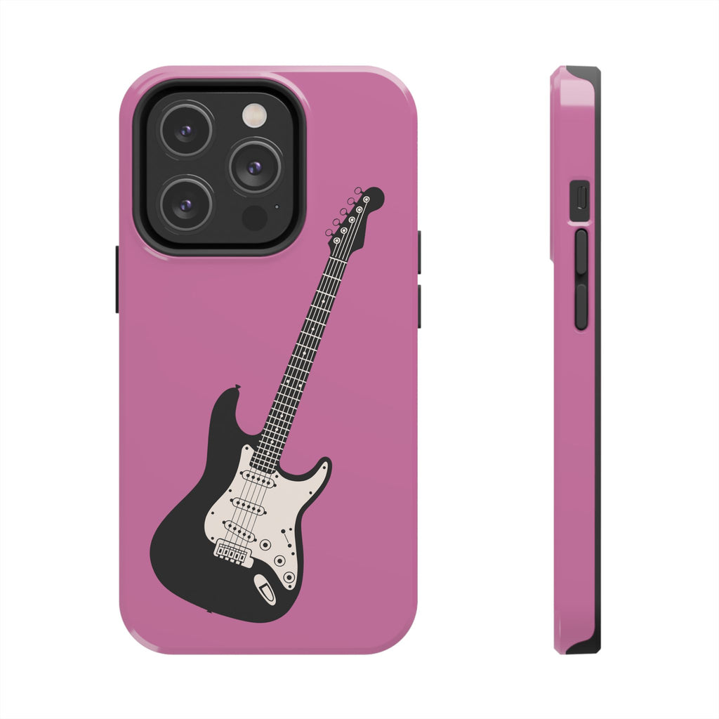 Cover chitarra rosa rock donna iPhone Samsung custodia antiurto
