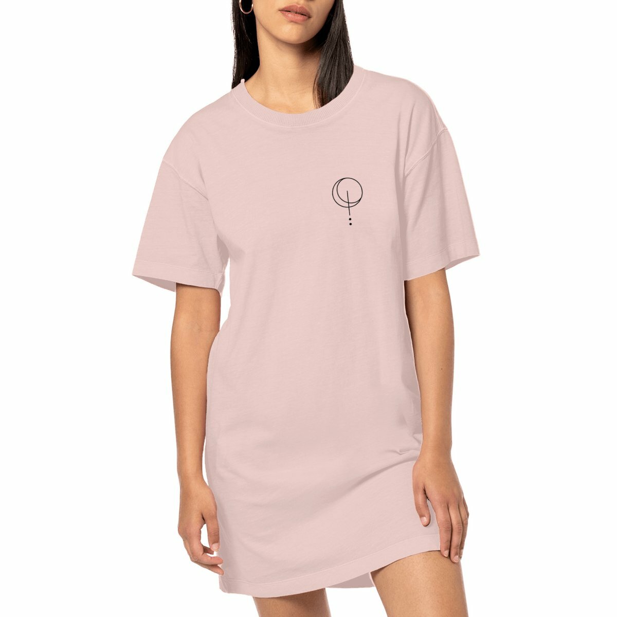 Abito t-shirt oversize donna originale in cotone biologico con vestibilità ampia